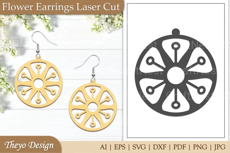 Lasercut Flower Earrings SVG Bundle