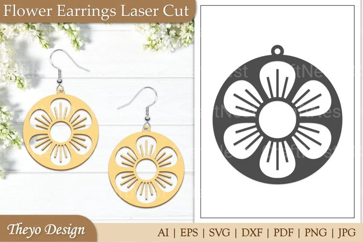 Lasercut Flower Earrings SVG Bundle
