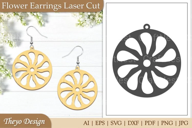 Lasercut Flower Earrings SVG Bundle