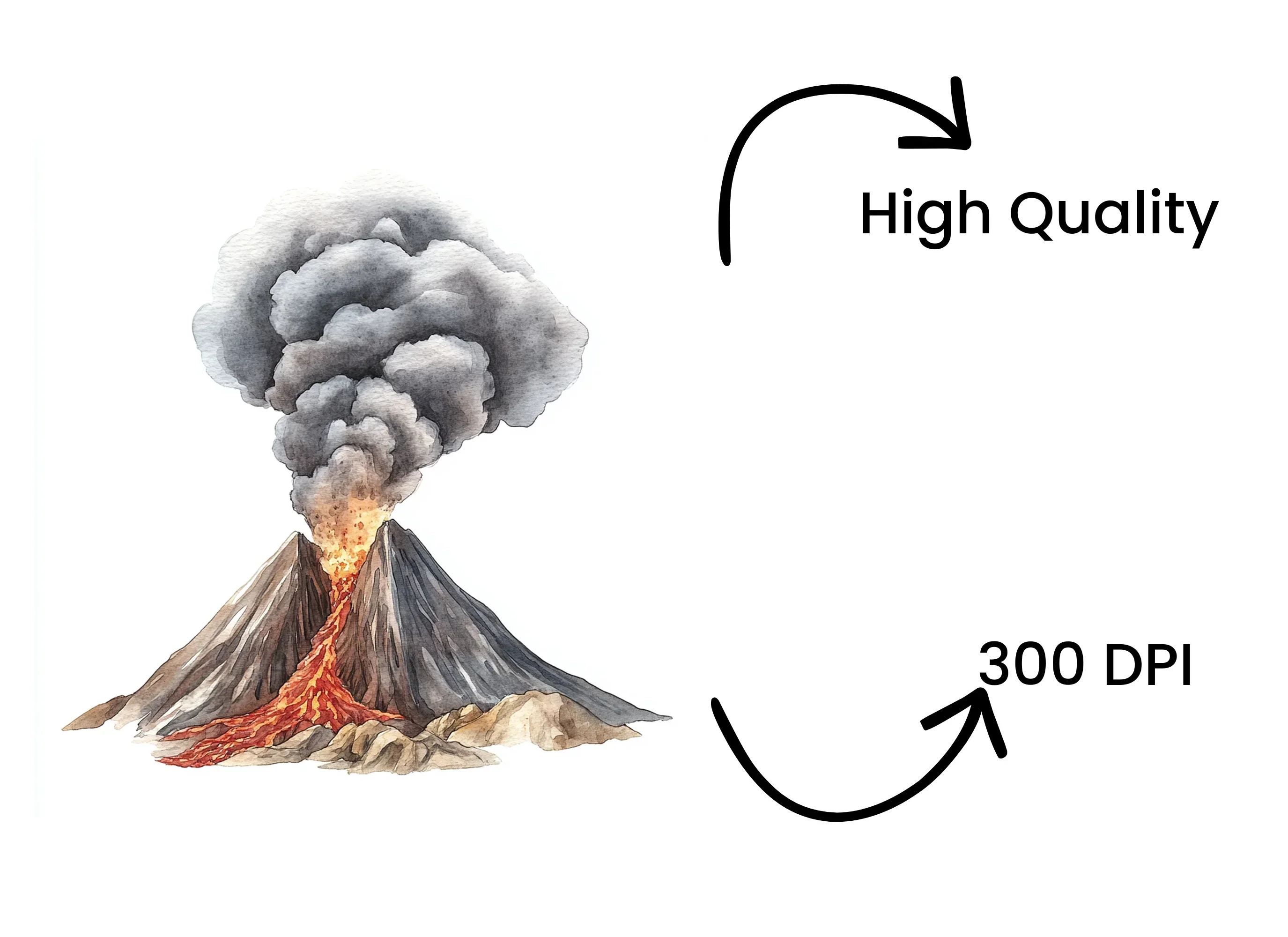 Lava Flow Volcano Clipart Bundle - Image 4