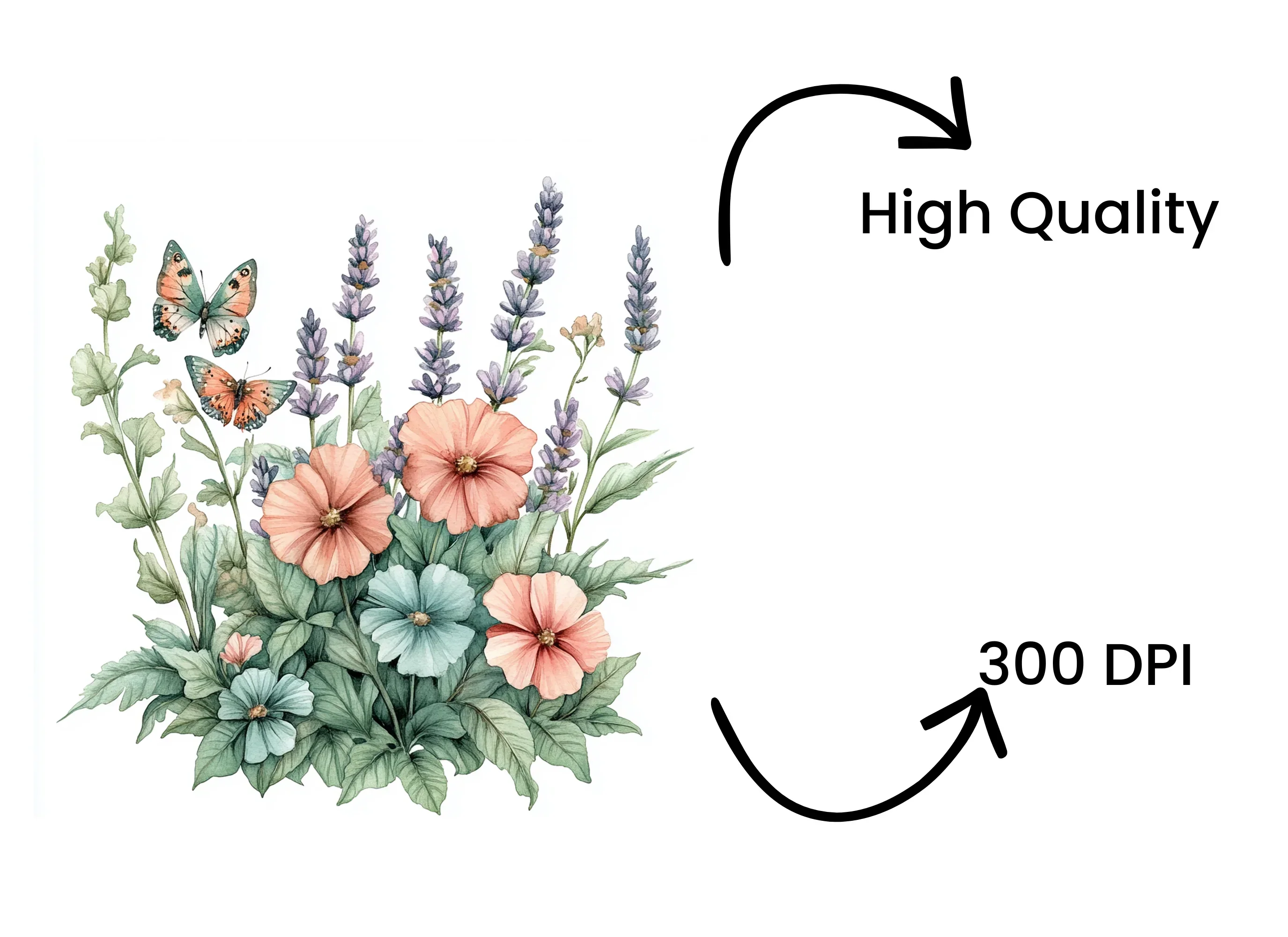 Lavender and Butterfly Floral Clipart Bundle - Image 4