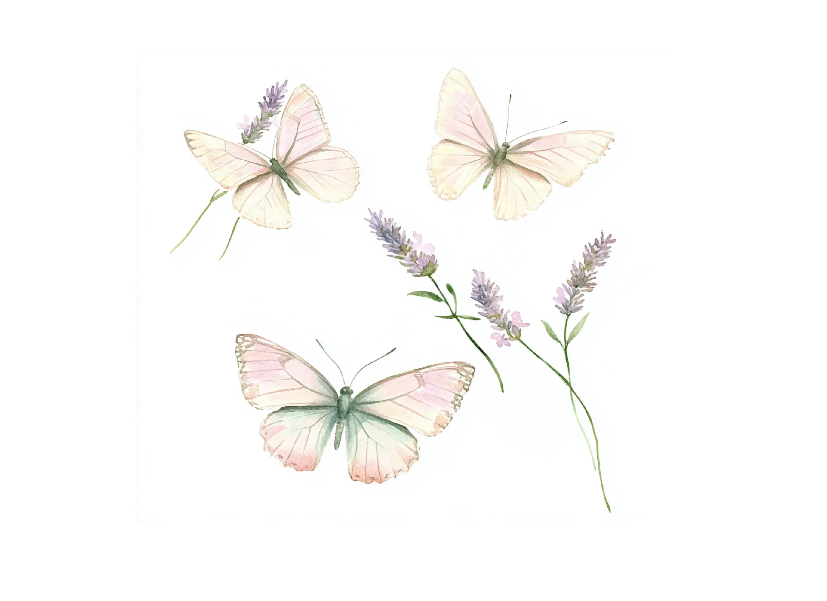Lavender Butterfly Floral Clipart Bundle - Image 2