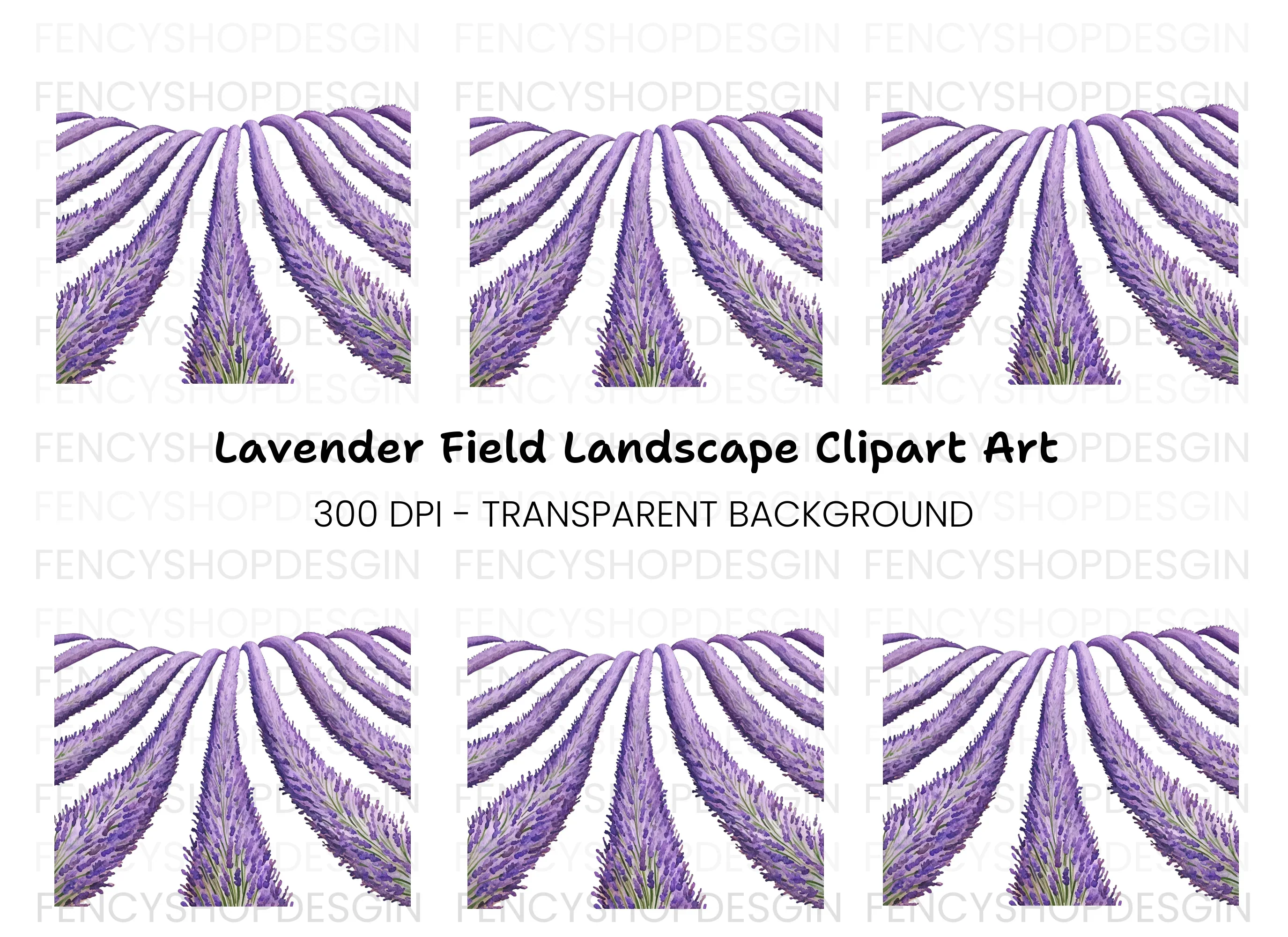 Lavender Field Clipart Bundle