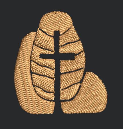 Leaf Shaped Cross Motif Embroidery Design