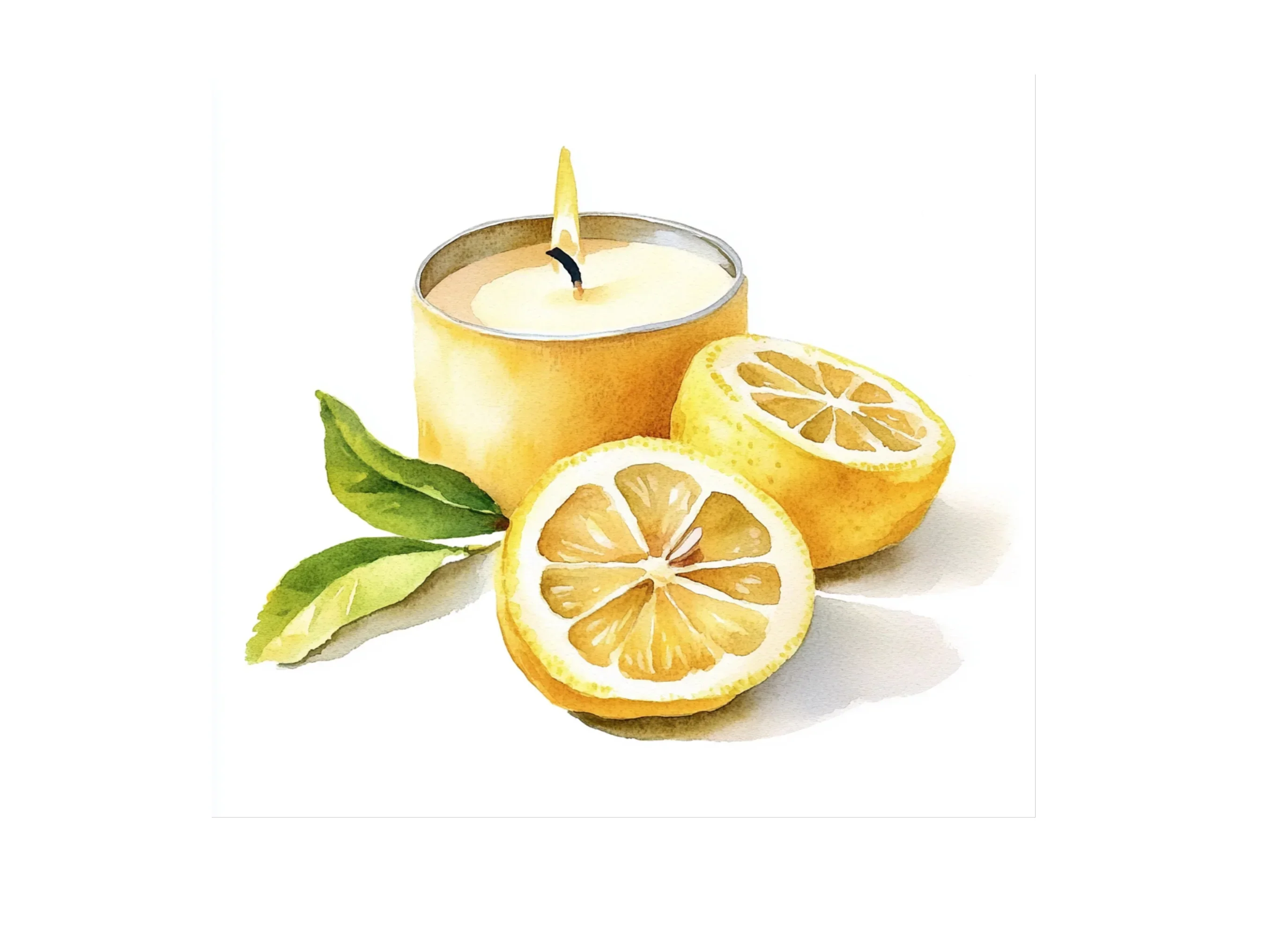 Lemon Candle Illustration Clipart Bundle - Image 3