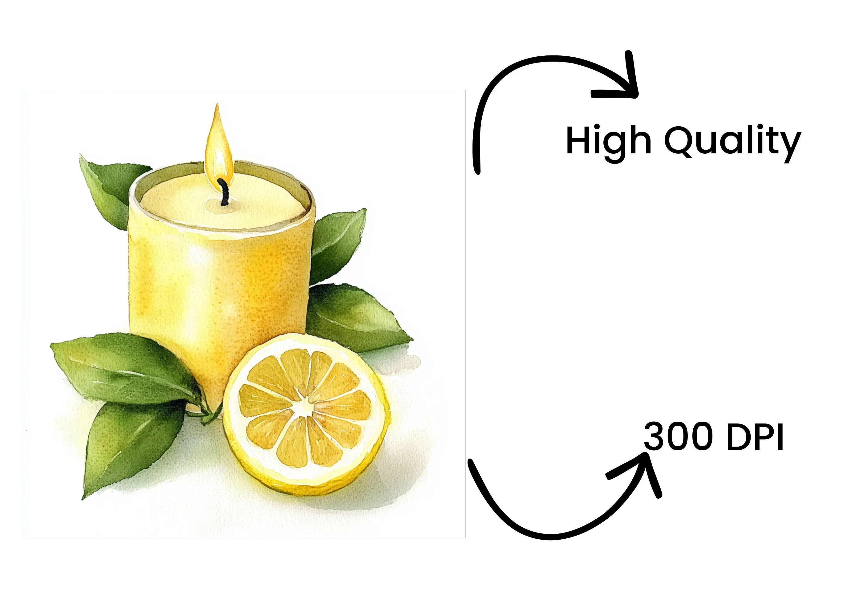 Lemon Candle Illustration Clipart Bundle - Image 4