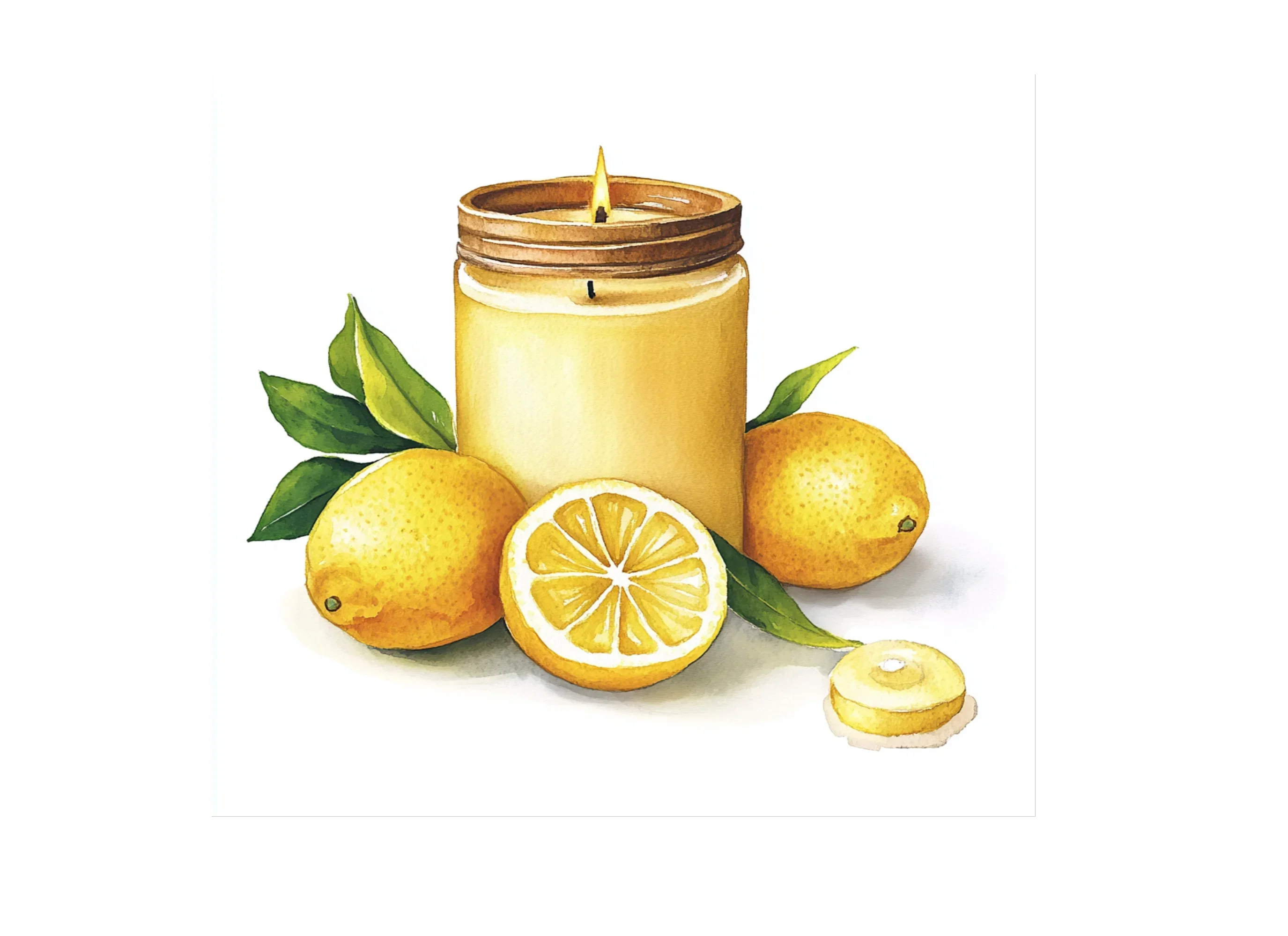 Lemon Candle Illustration Clipart Bundle - Image 3