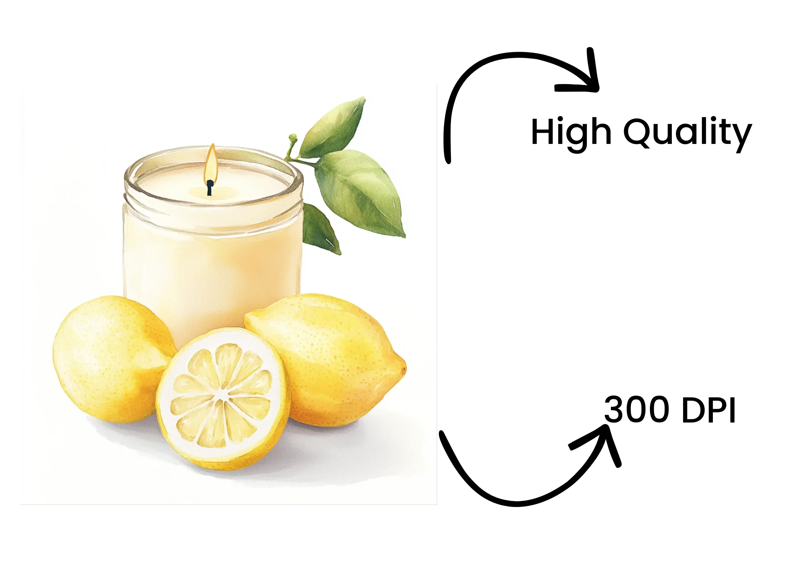 Lemon Scented Candle Clipart Bundle - Image 4