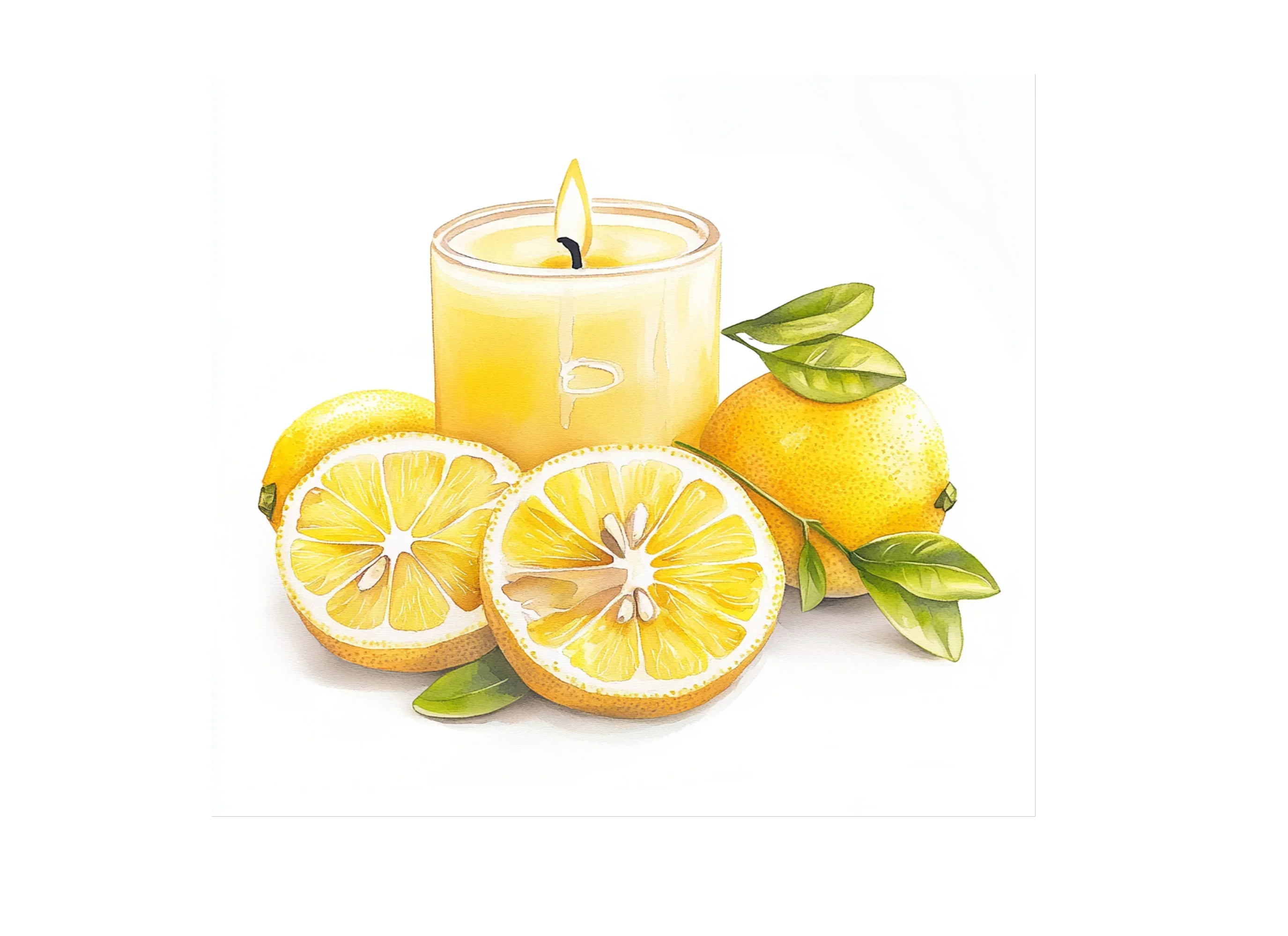 Lemon Scented Candle Clipart Bundle - Image 2