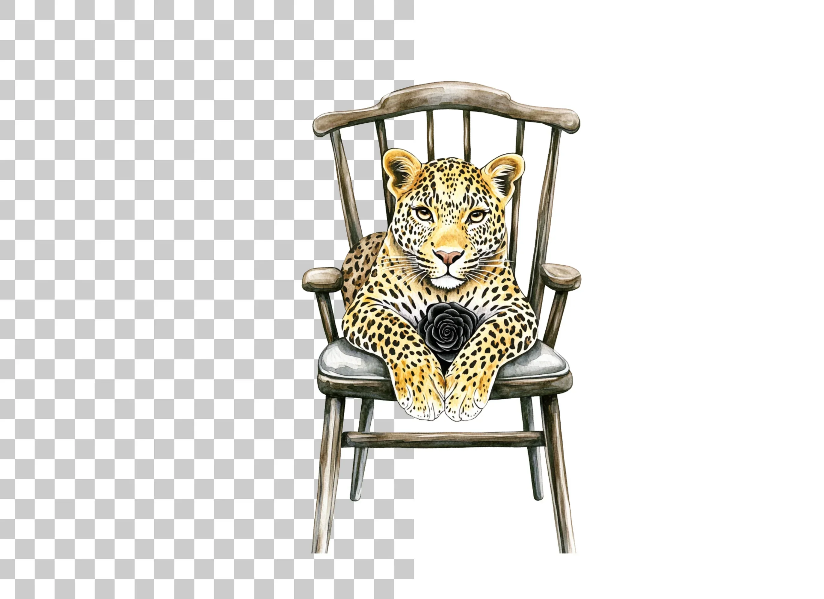 Leopard in Chair Clipart Bundle - Image 6