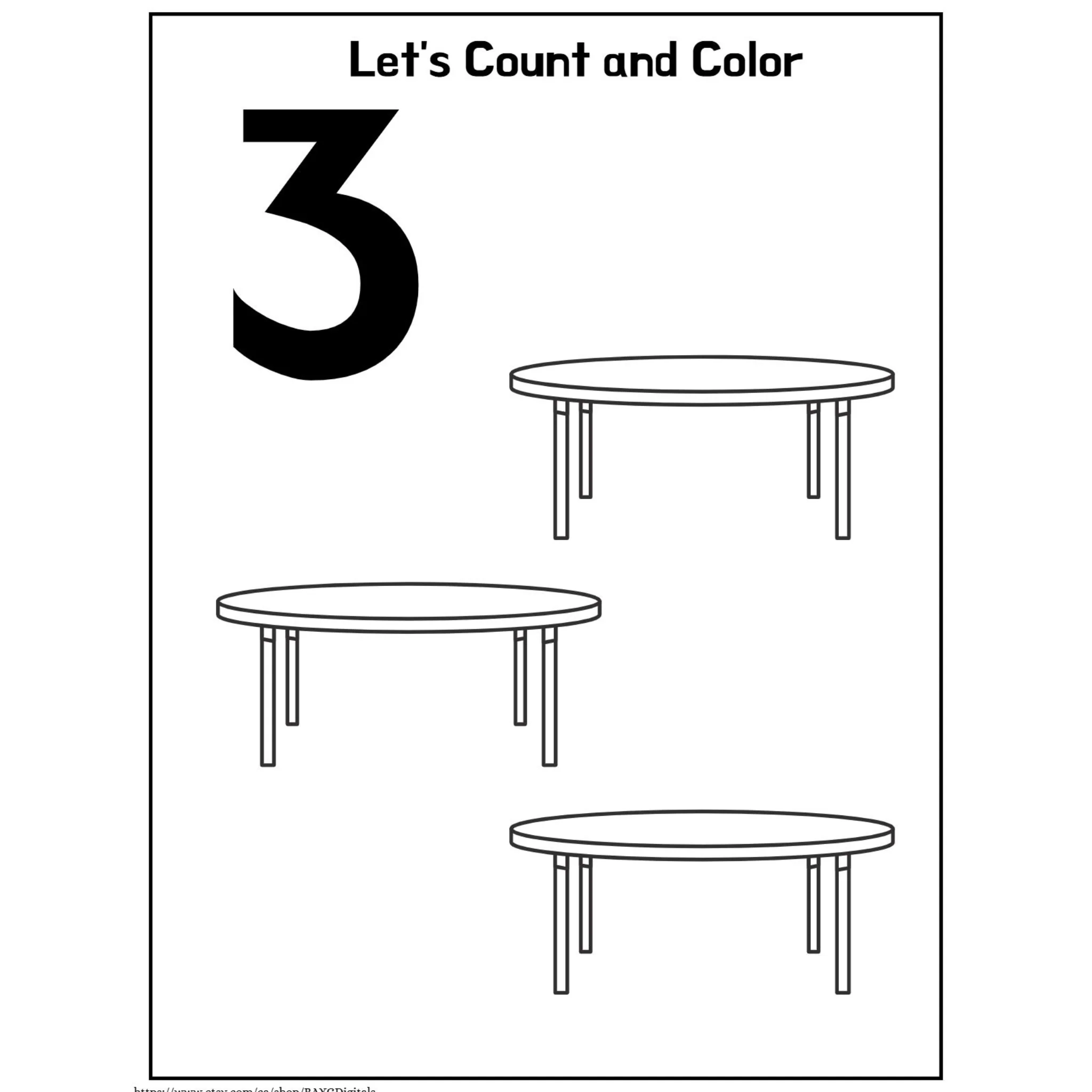 Let’s Count and Color Number Worksheets - Image 3