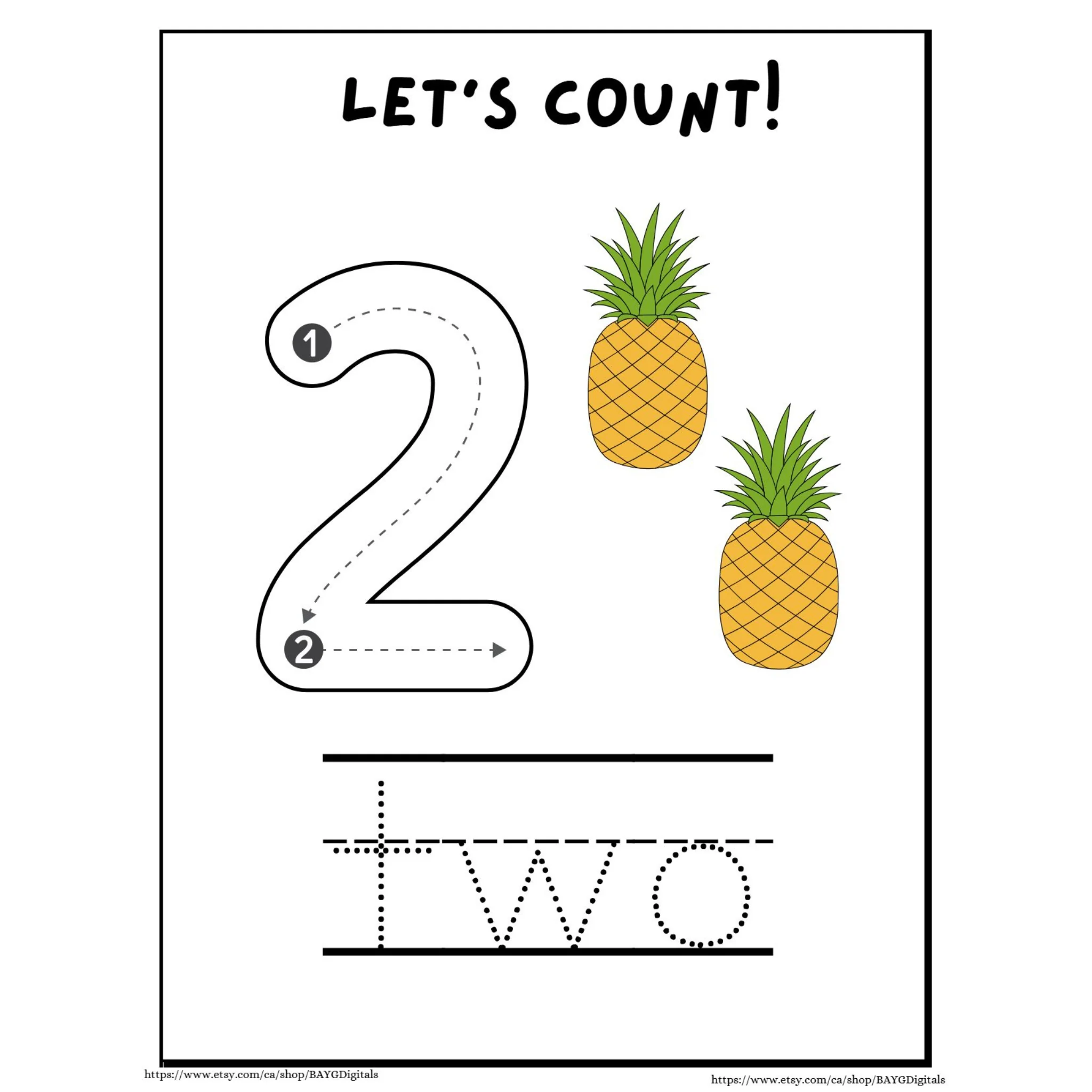 Let’s Count Number Tracing Worksheets - Image 2