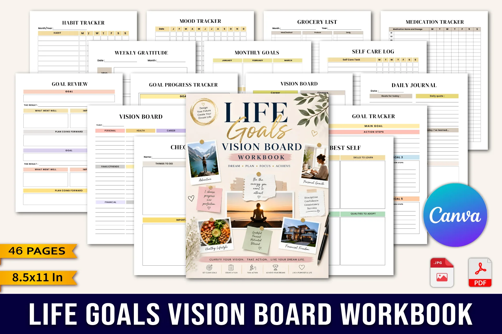 Life Goals Vision Board Workbook