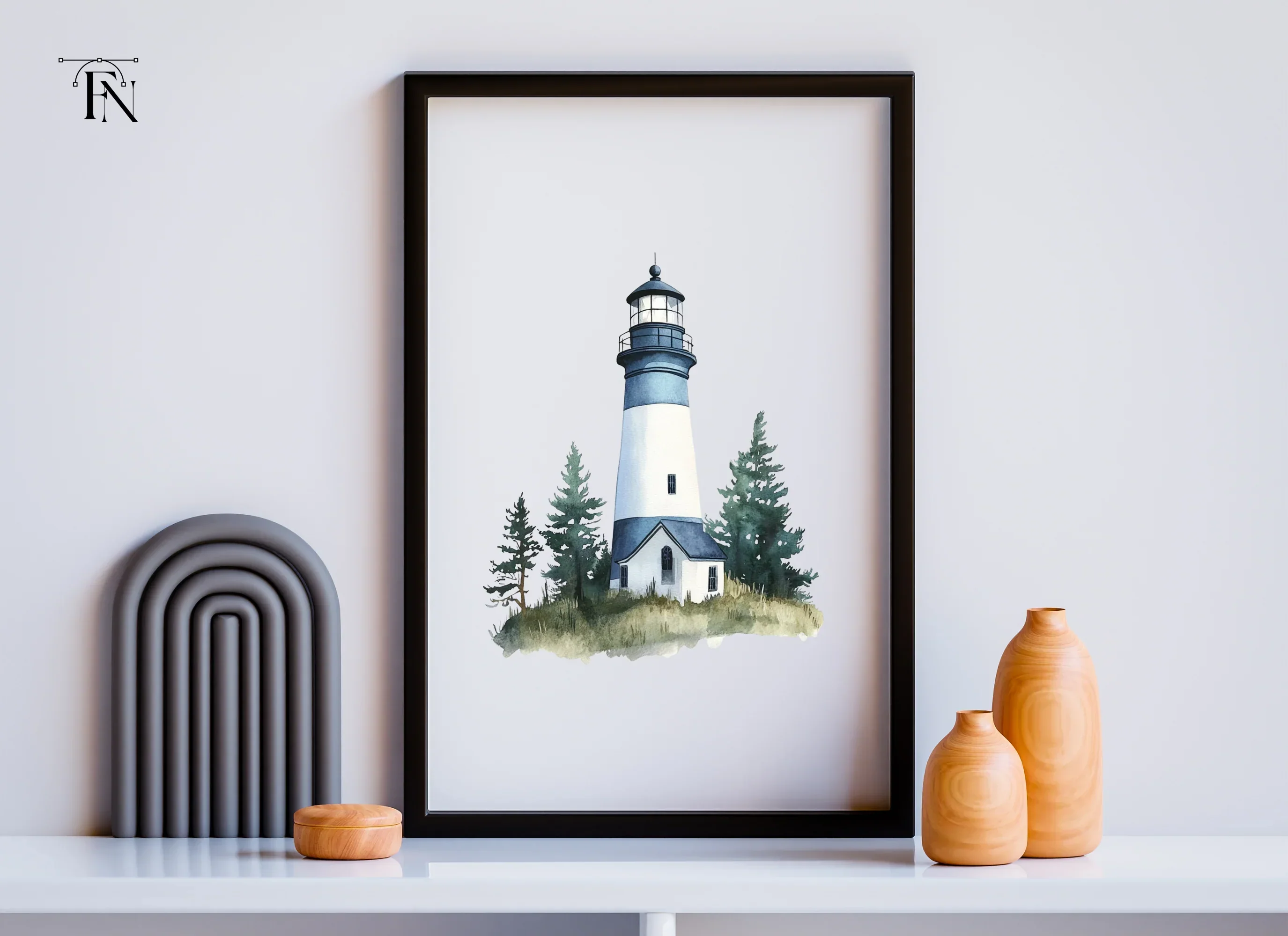 Lighthouse and Pine Trees Clipart Bundle - Image 6