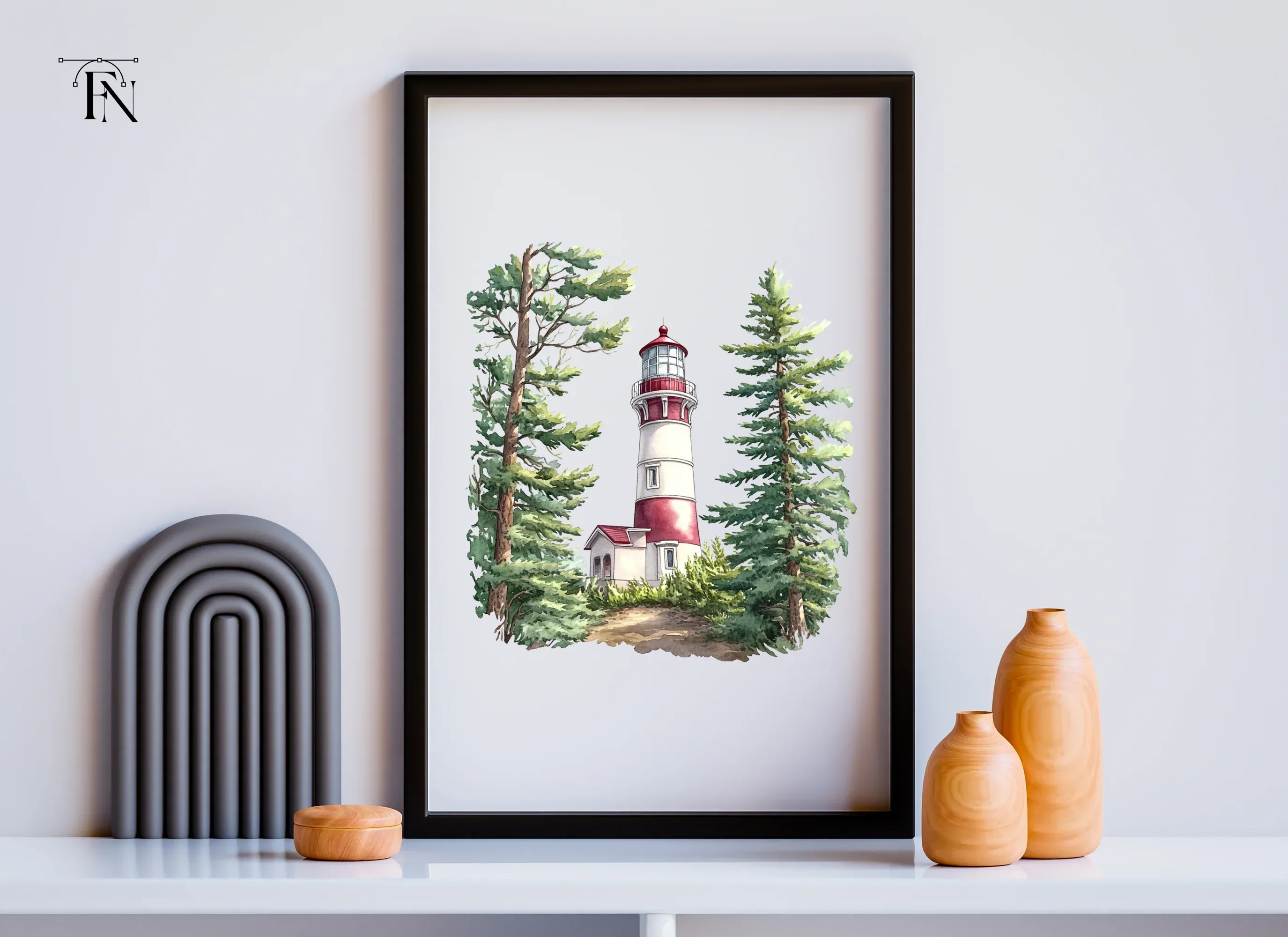 Lighthouse and Pine Trees Clipart Bundle - Image 4