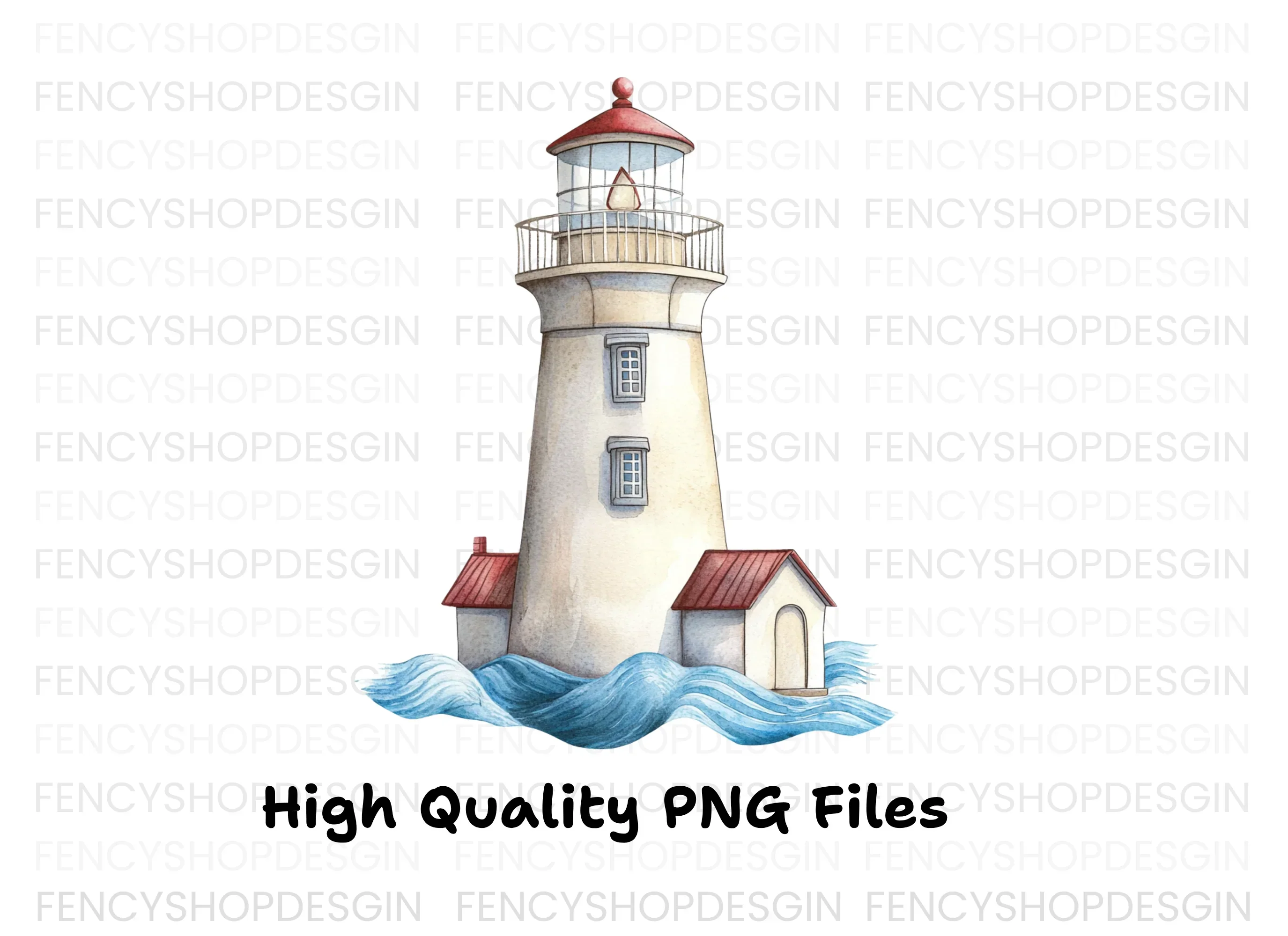 Lighthouse and Waves Clipart Bundle - Image 3