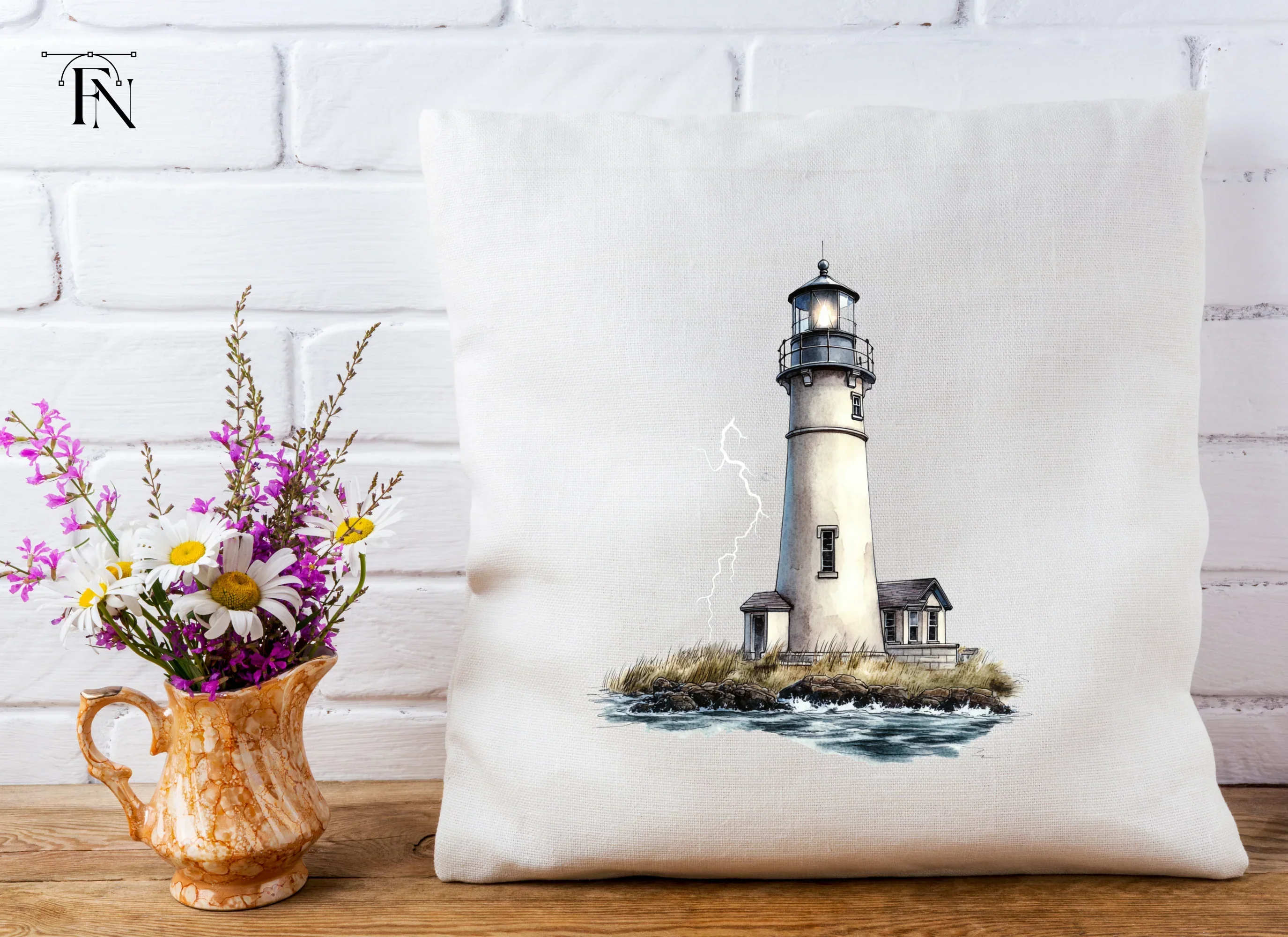 Lighthouse on Rocky Island Clipart Bundle - Image 4