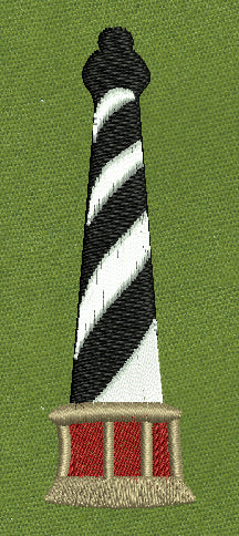 Lighthouse Tower Black Embroidery Design