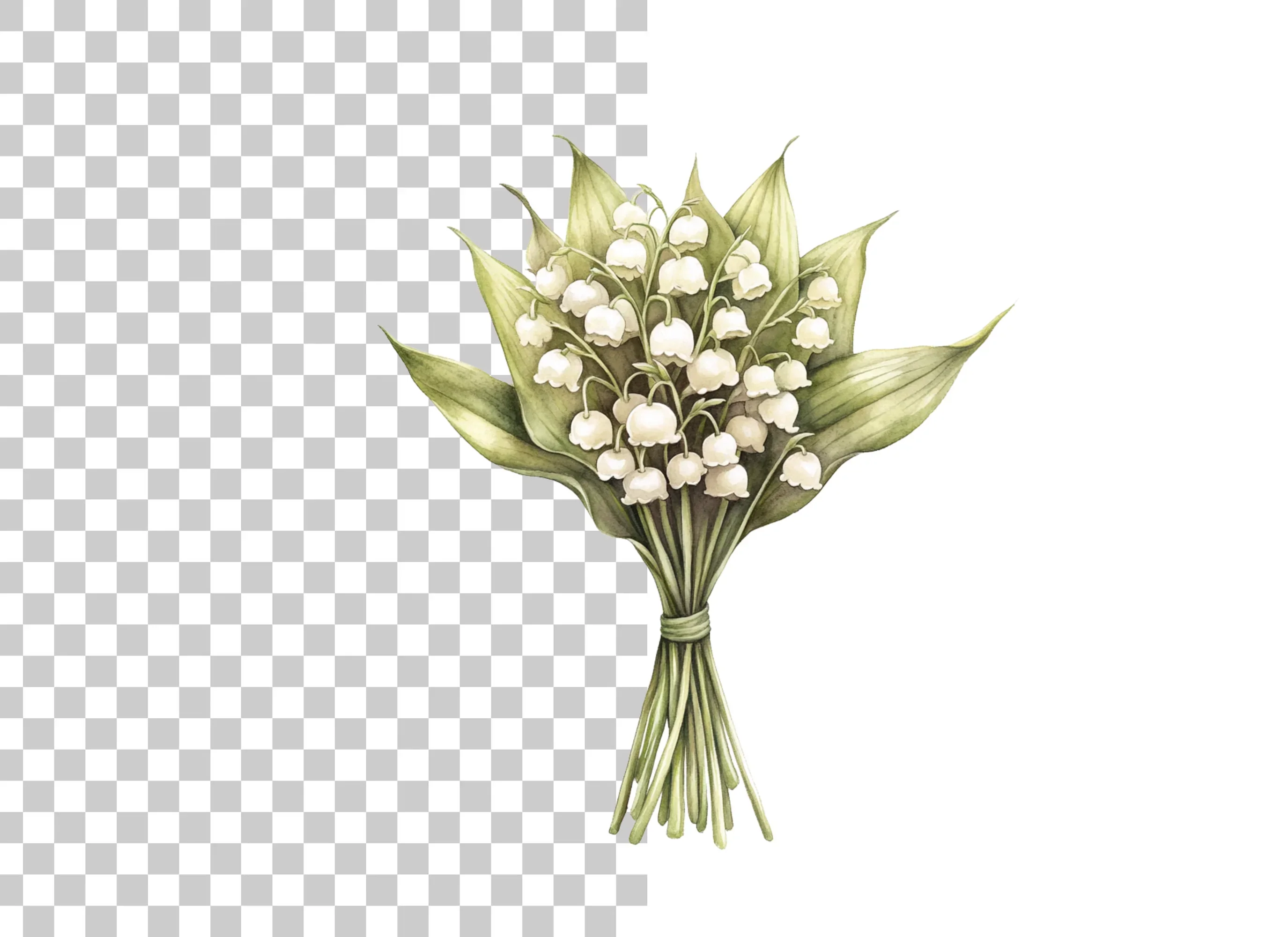 Lily of the Valley Bouquets Clipart Bundle - Image 2