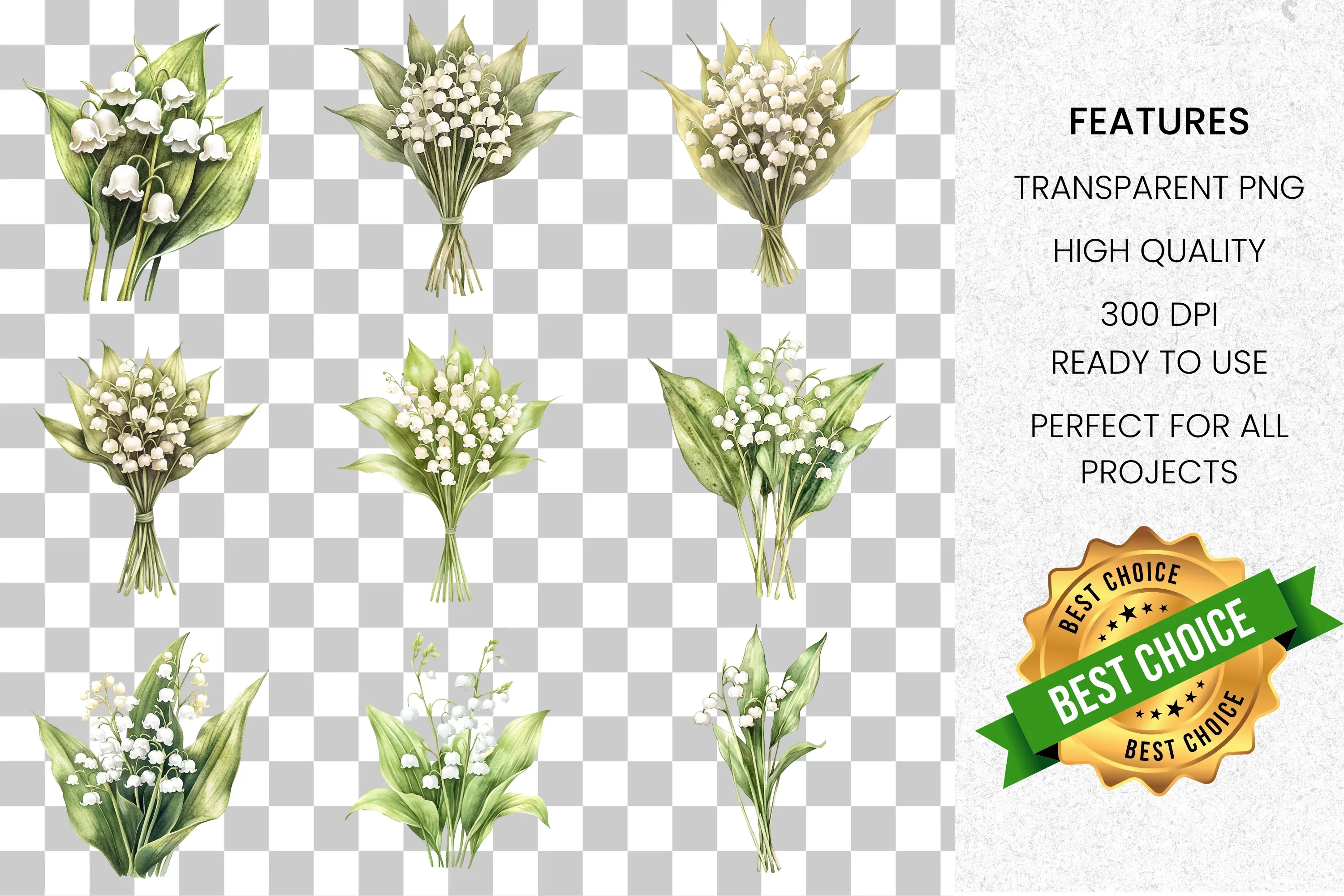 Lily of the Valley Clipart Bundle - Image 7