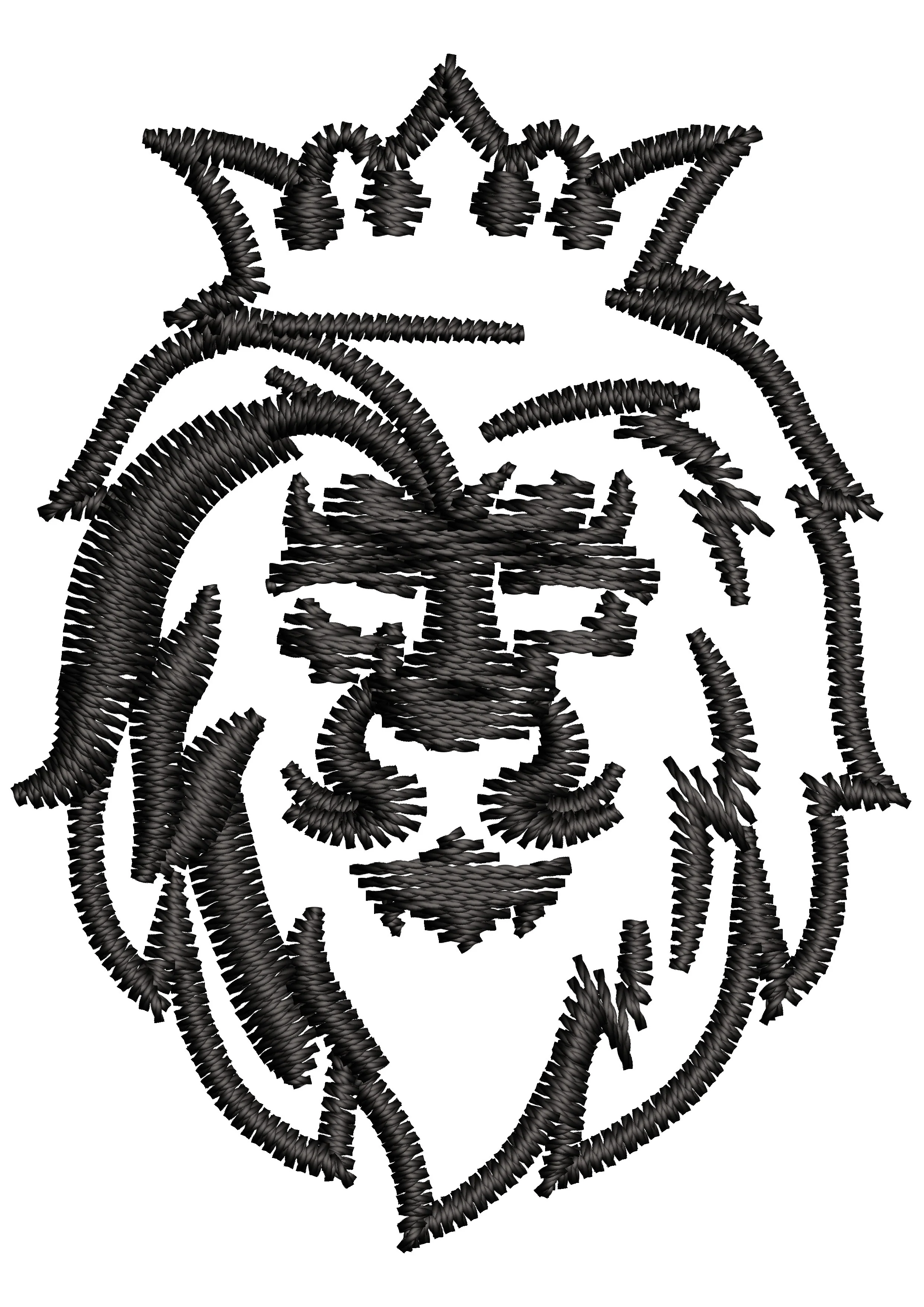 Lion Crown Embroidery Design