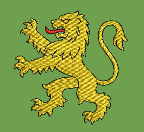 Lion Yellow Colour Embroidery Design