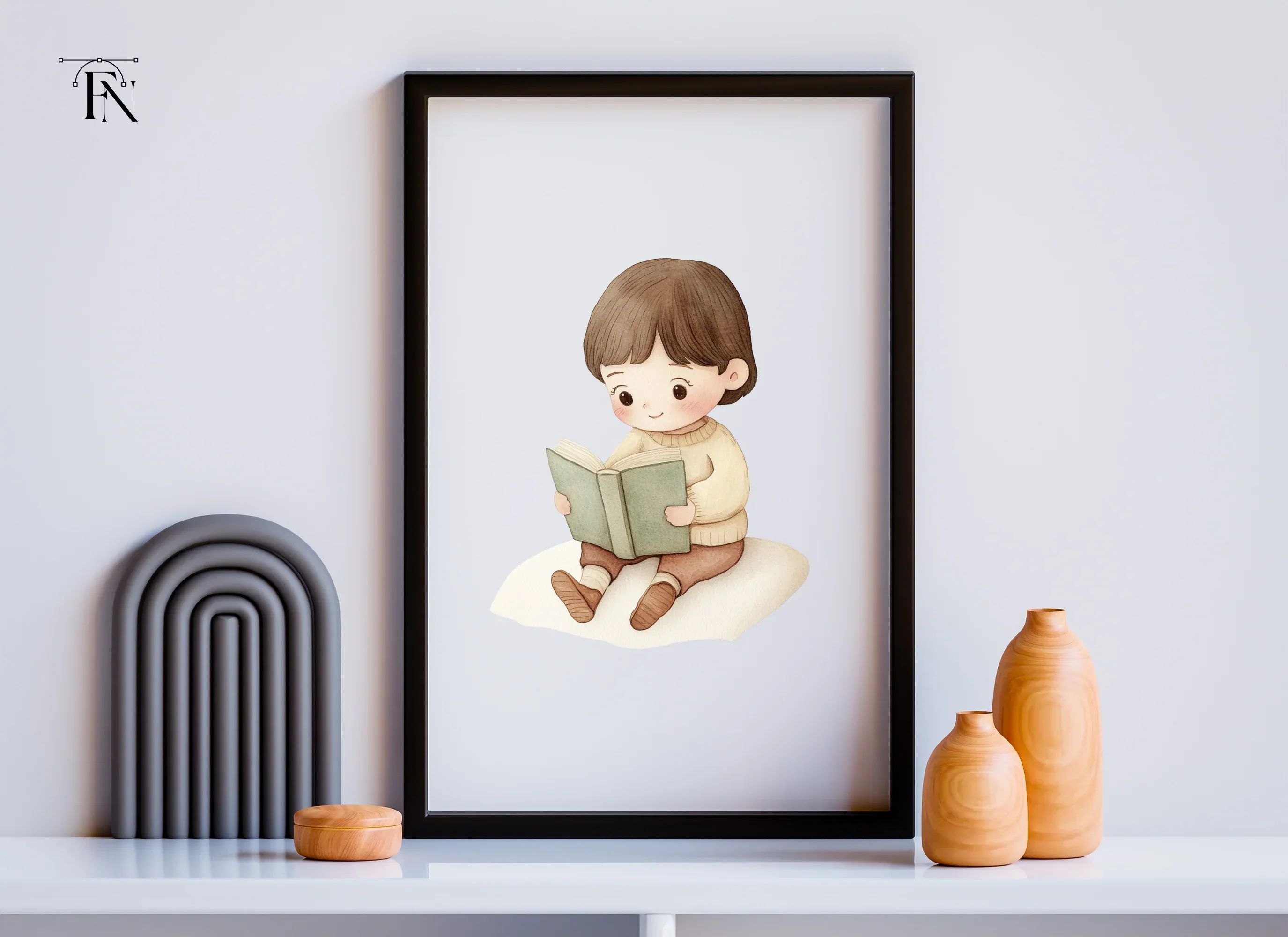 Little Boy Reading Book Clipart Bundle - Image 6