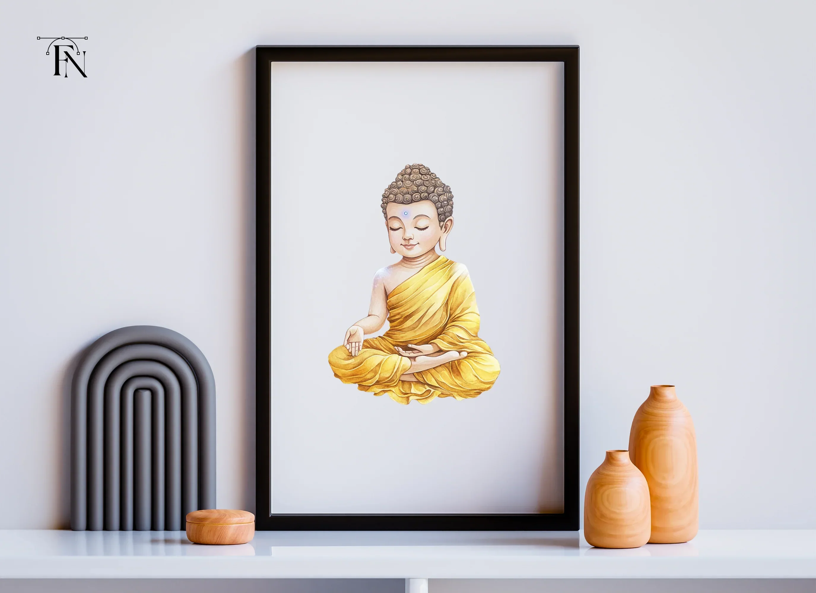 Little Buddha Meditating Clipart Bundle - Image 4