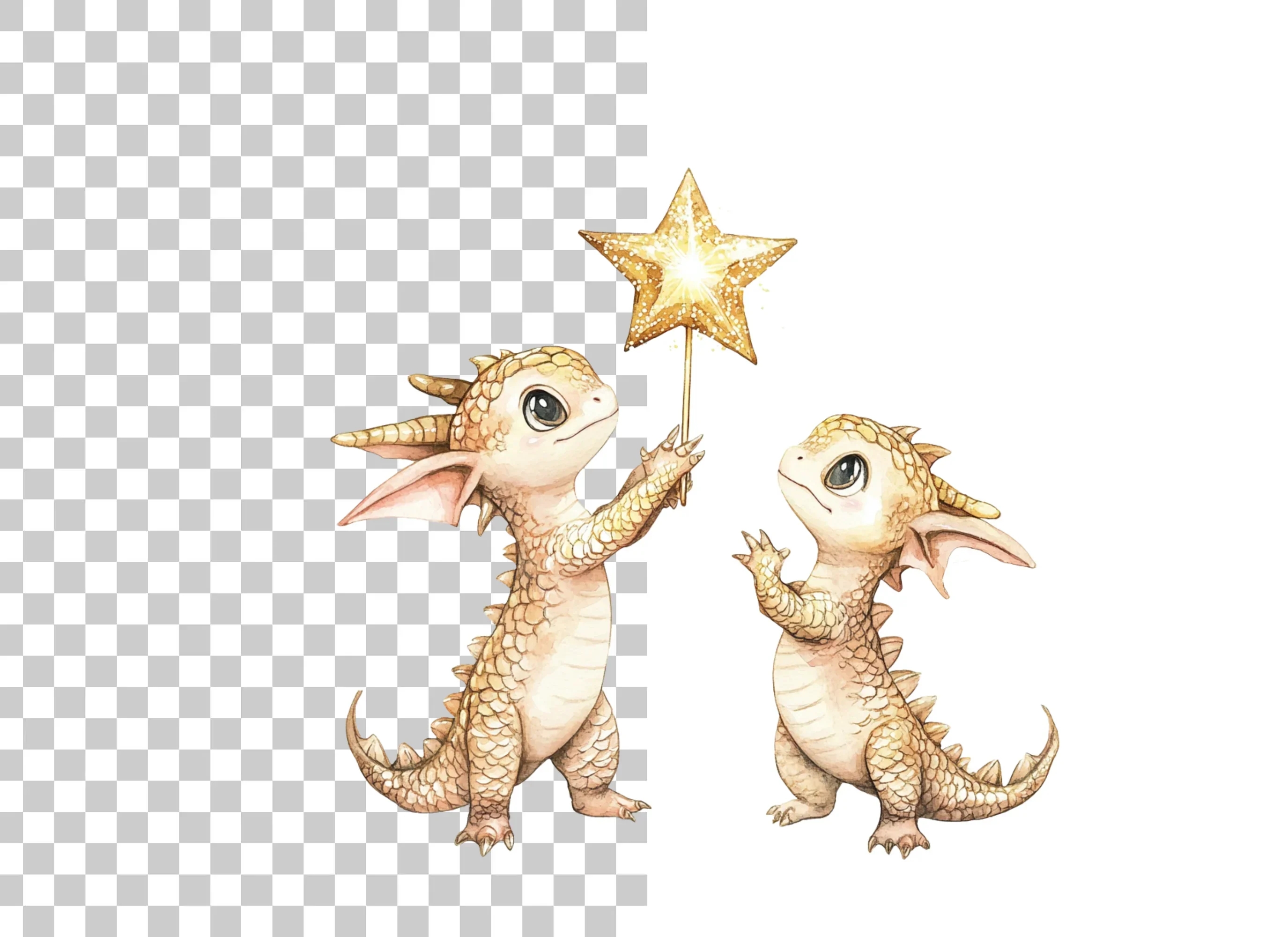 Little Dragons with Stars Clipart Bundle - Image 2