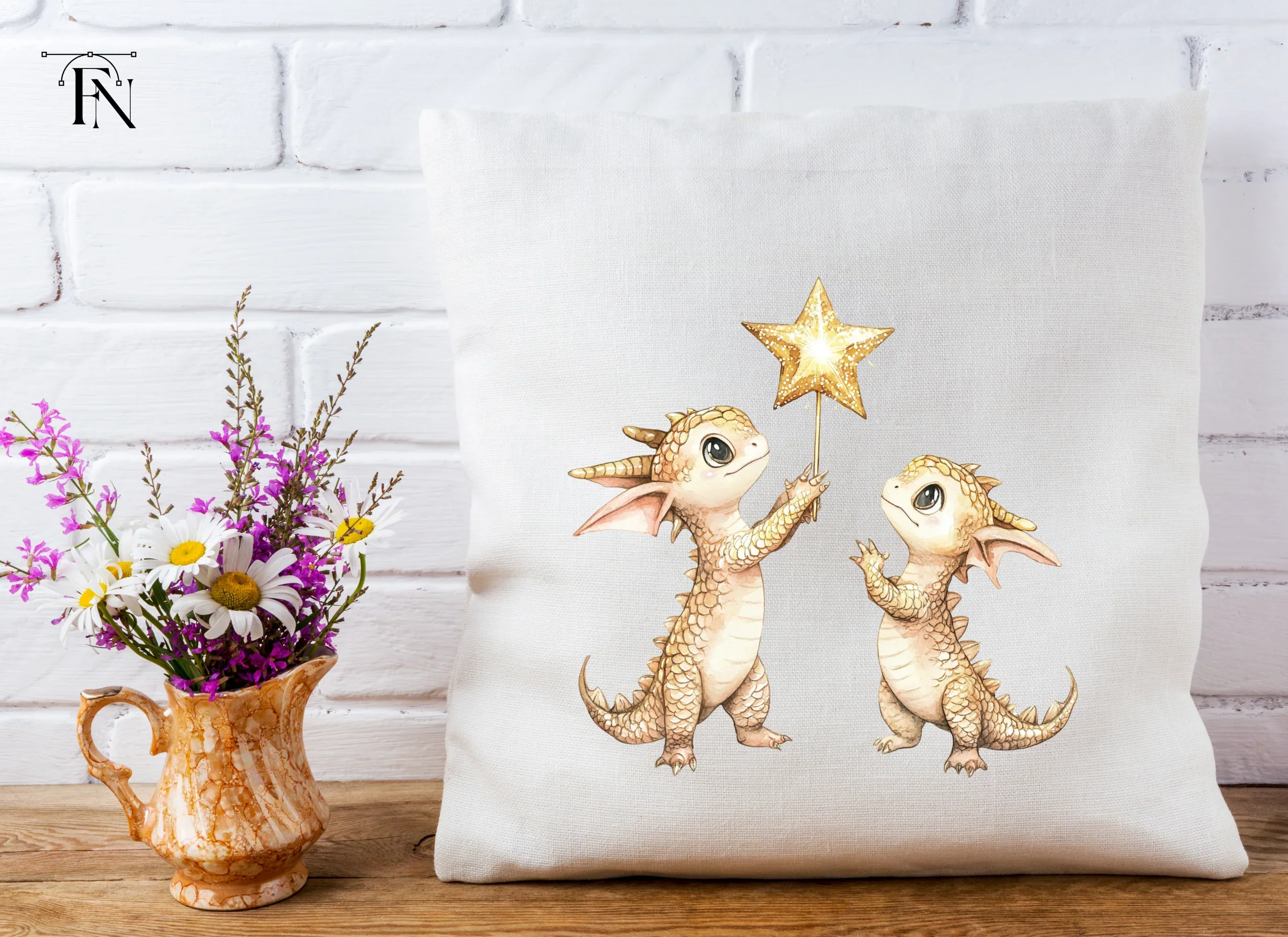 Little Dragons with Stars Clipart Bundle - Image 5