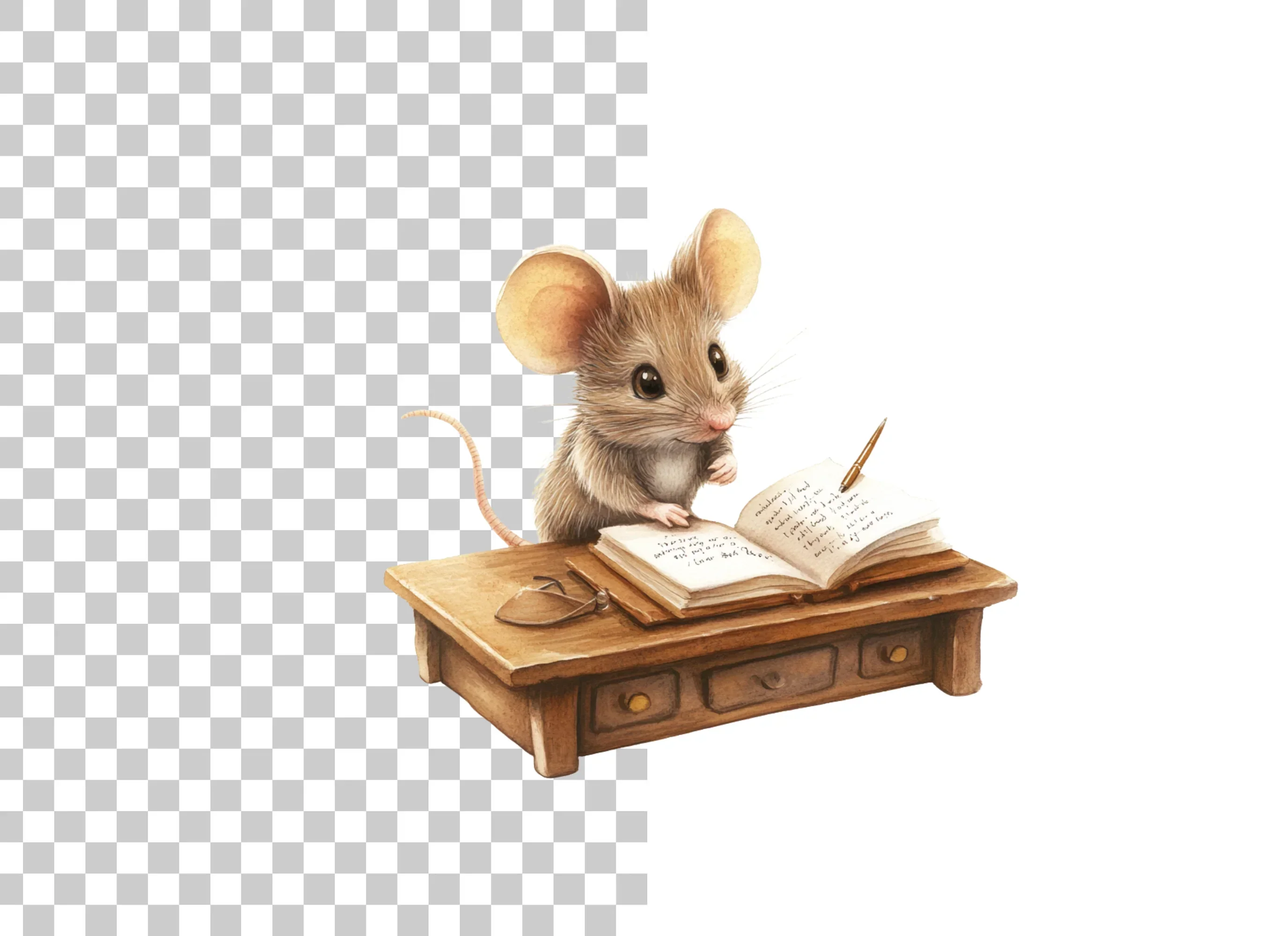 Little Mouse at Desk Clipart Bundle - Image 6