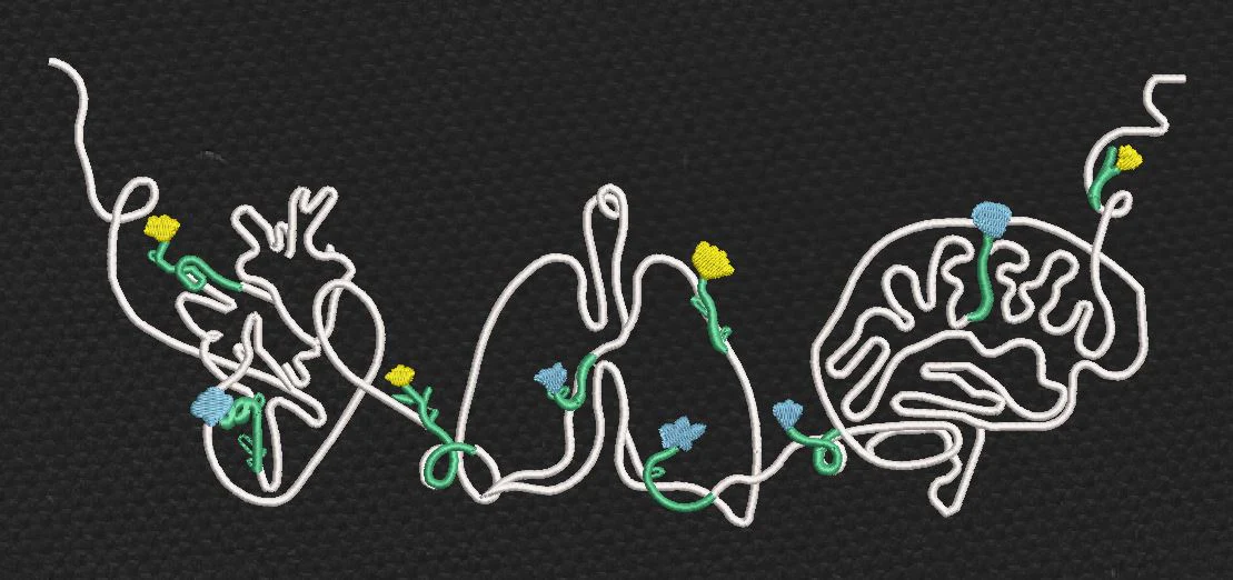 Liver Light Lines Art Embroidery Design