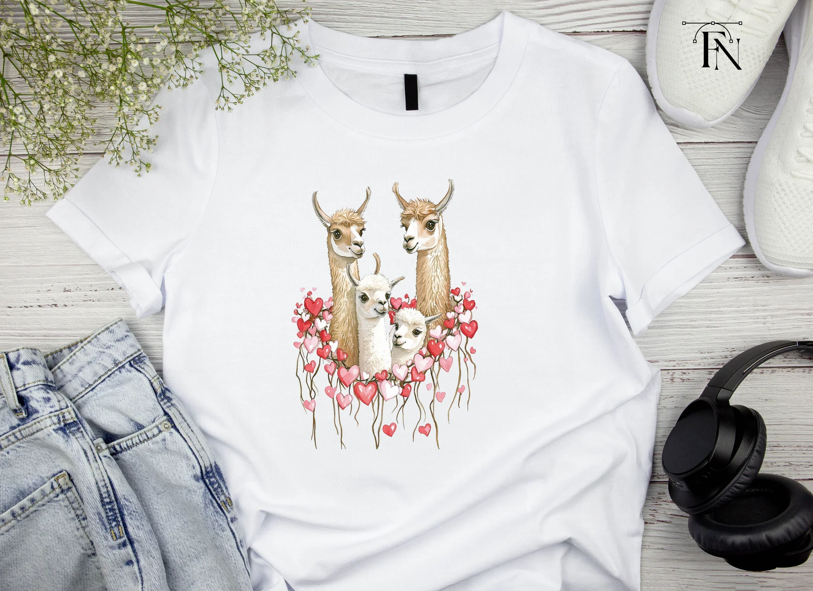 Llama Family with Hearts Clipart Bundle - Image 4