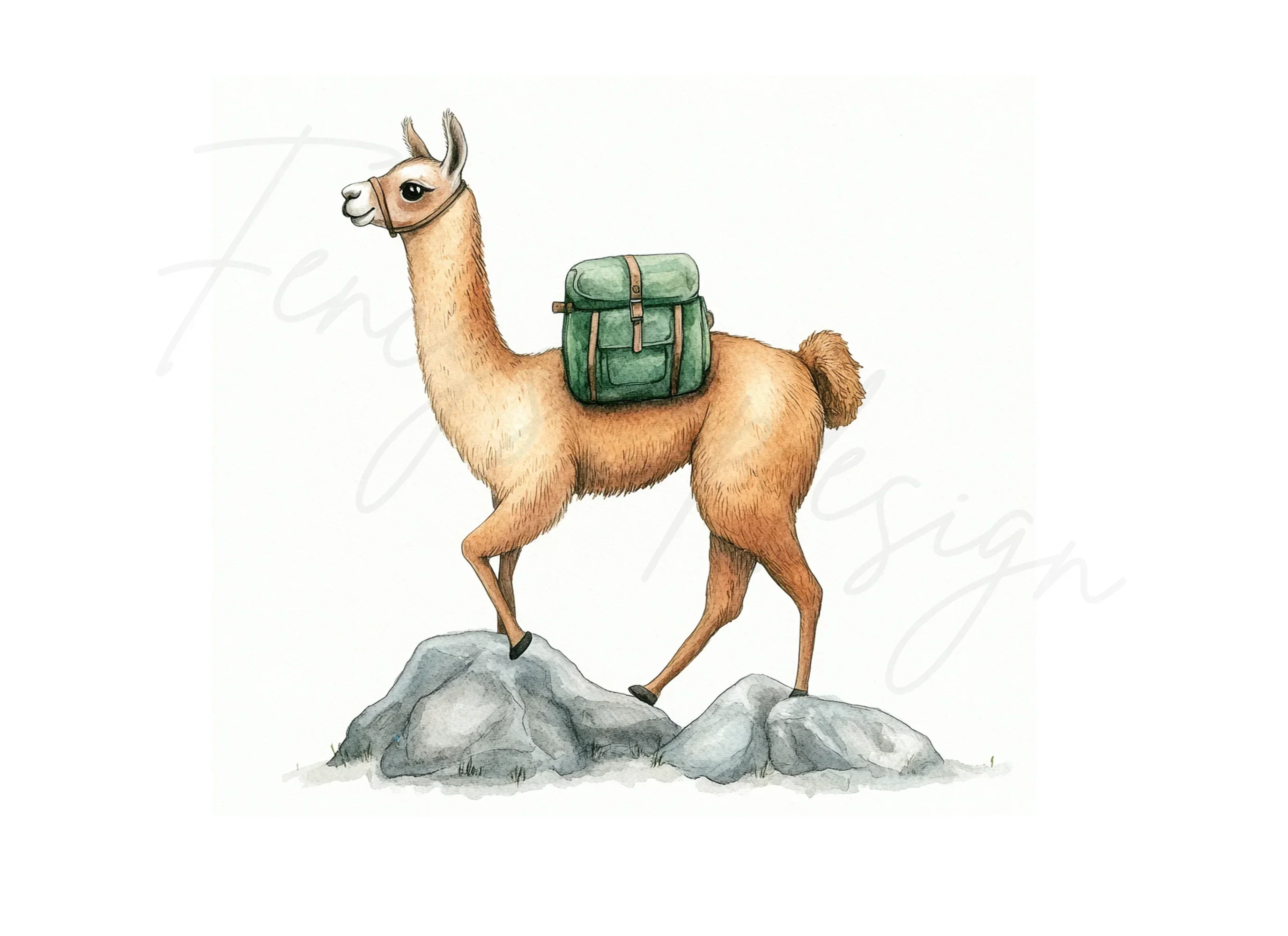 Llama Hiking Adventure Clipart Bundle - Image 3