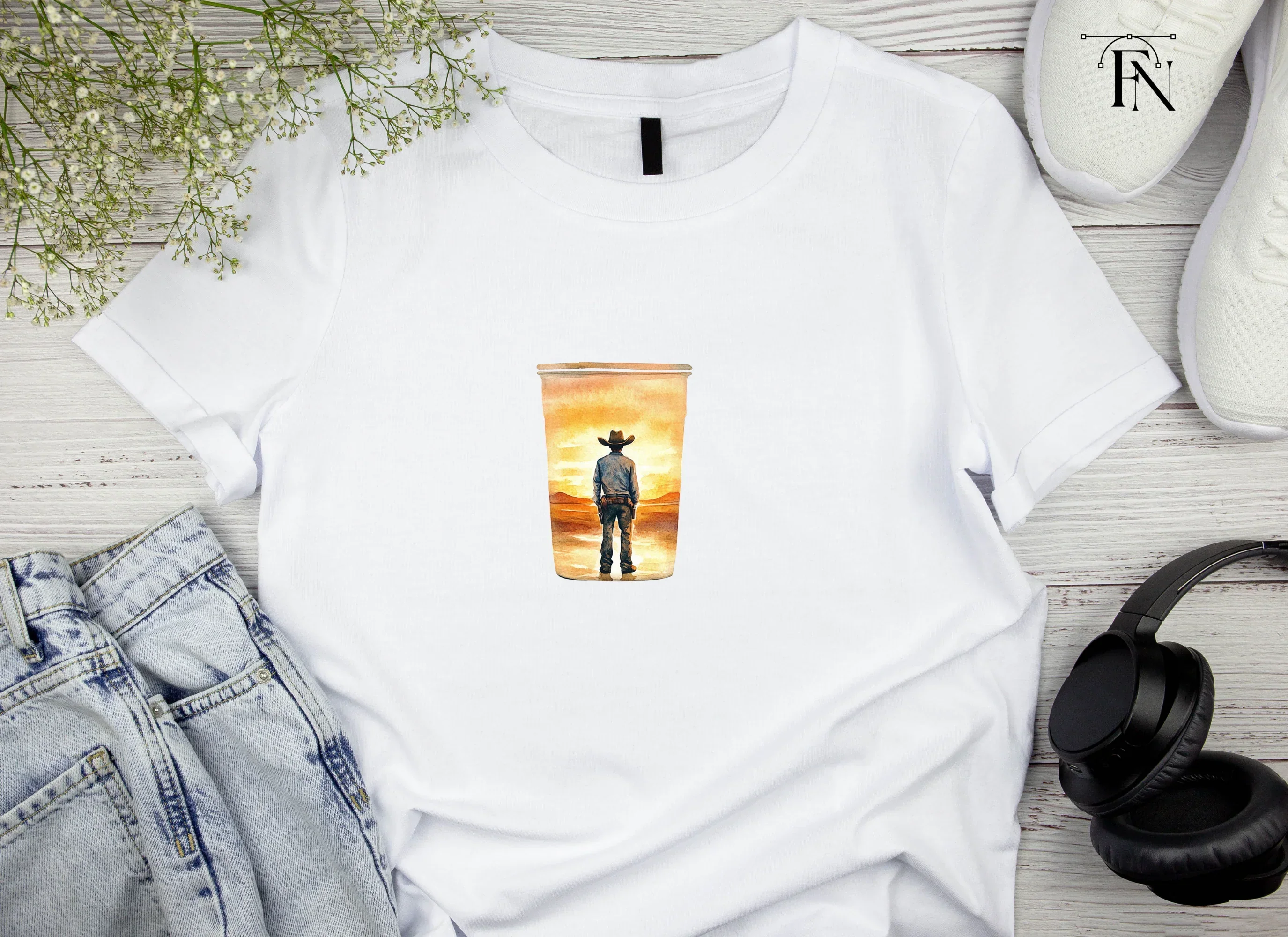 Lone Cowboy Sunset Tumbler Clipart Bundle - Image 4