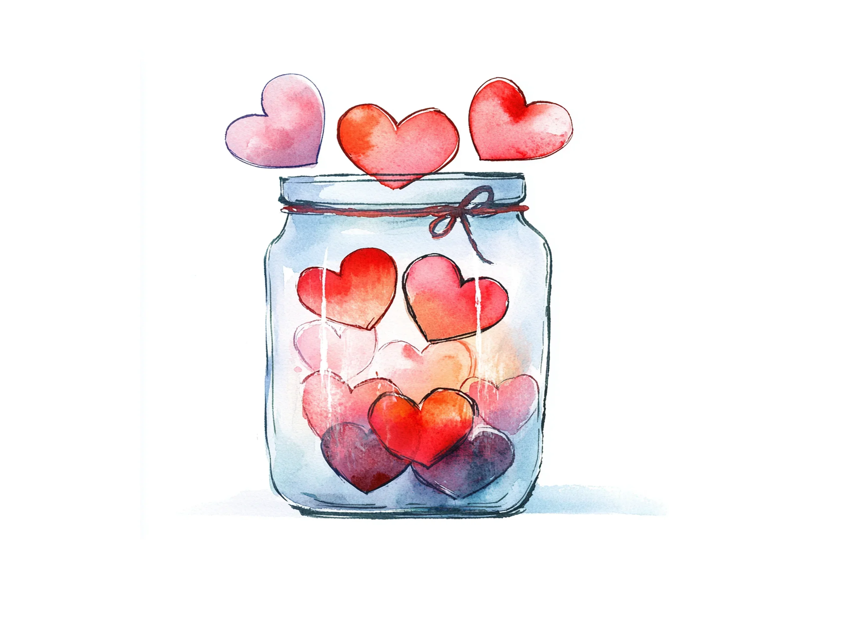 Love Hearts Jar Clipart Bundle - Image 3