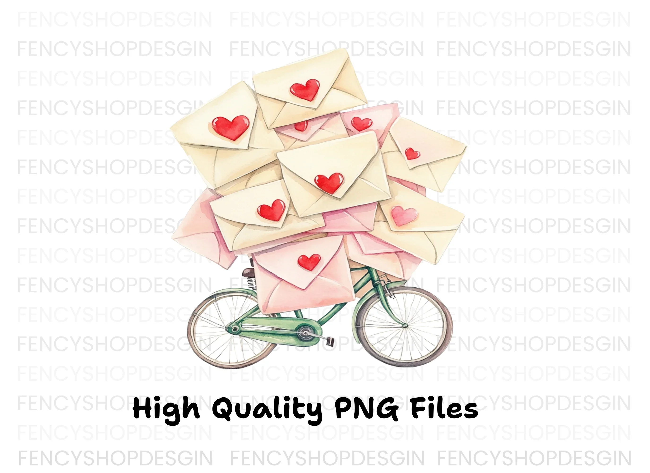 Love Letter Bicycle Clipart Bundle - Image 2