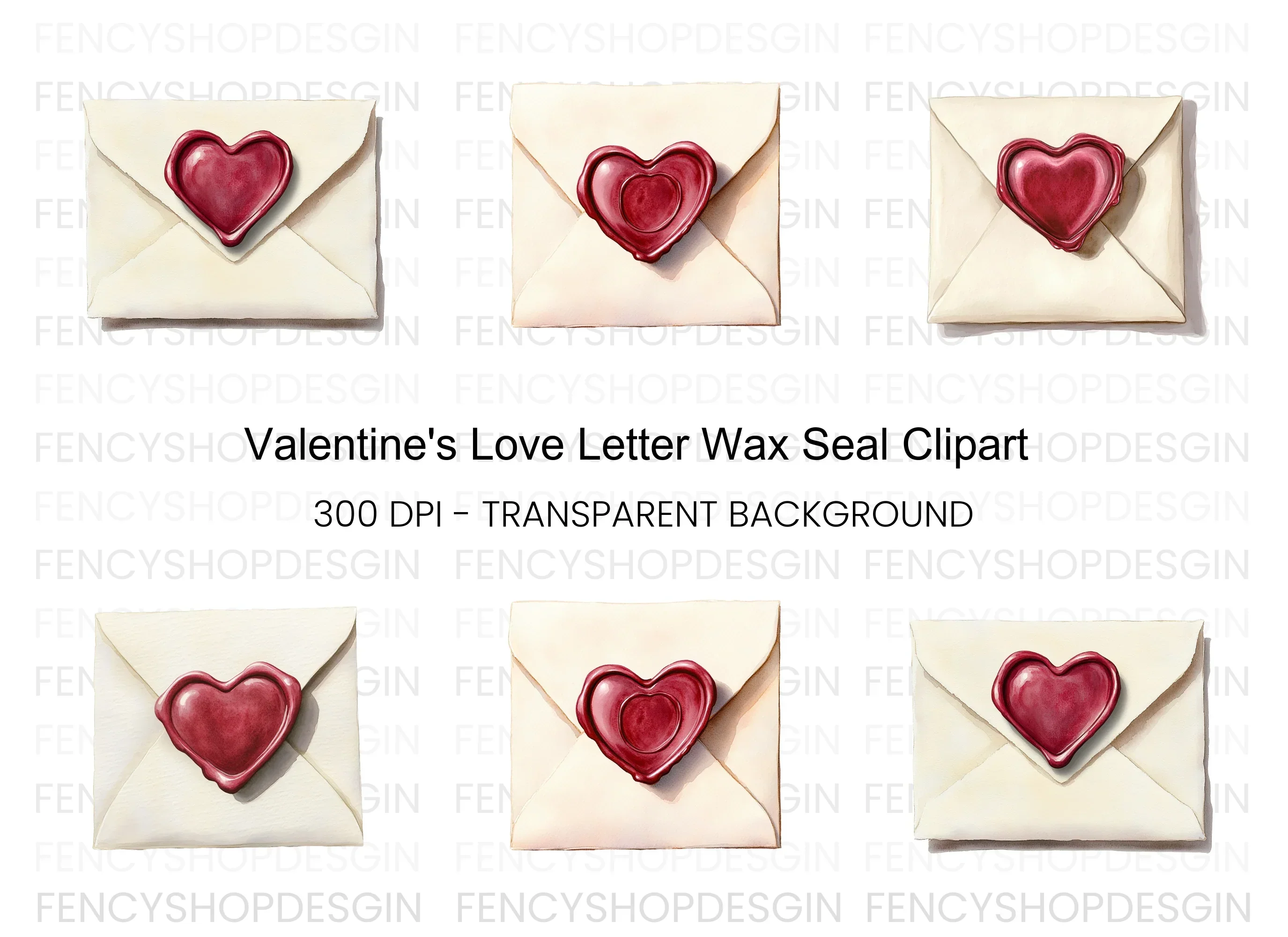 Love Letter Wax Seal Clipart Bundle