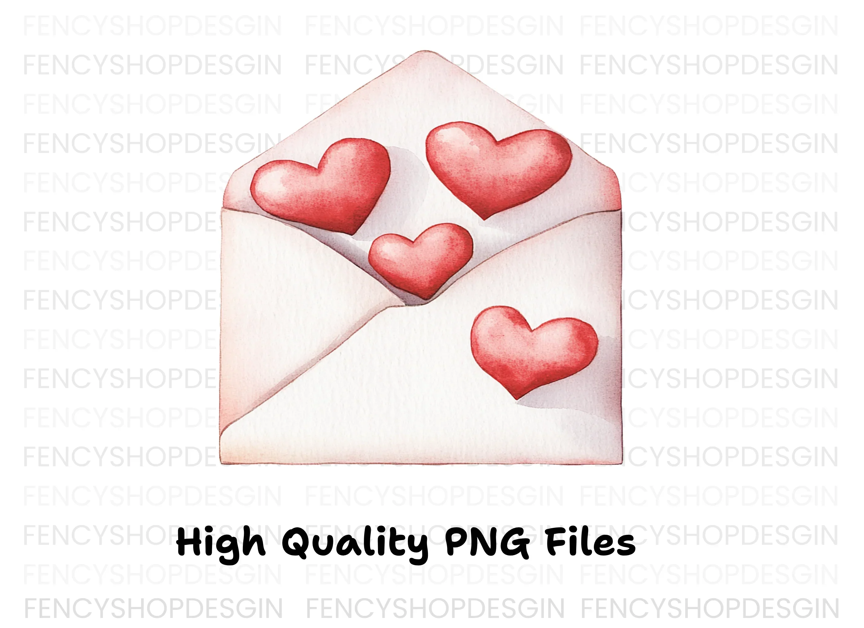 Love Letter with Red Hearts Clipart Bundle - Image 2