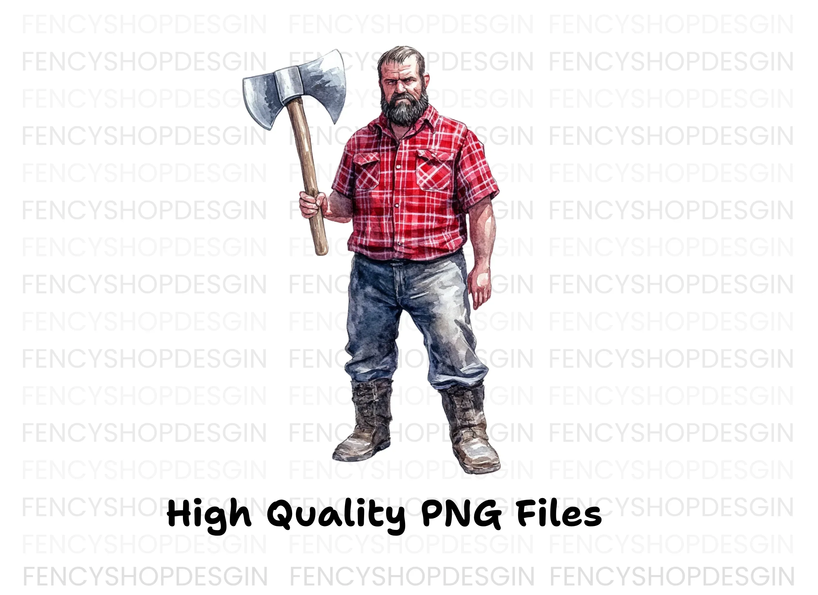 Lumberjack With Axe Clipart Bundle - Image 3