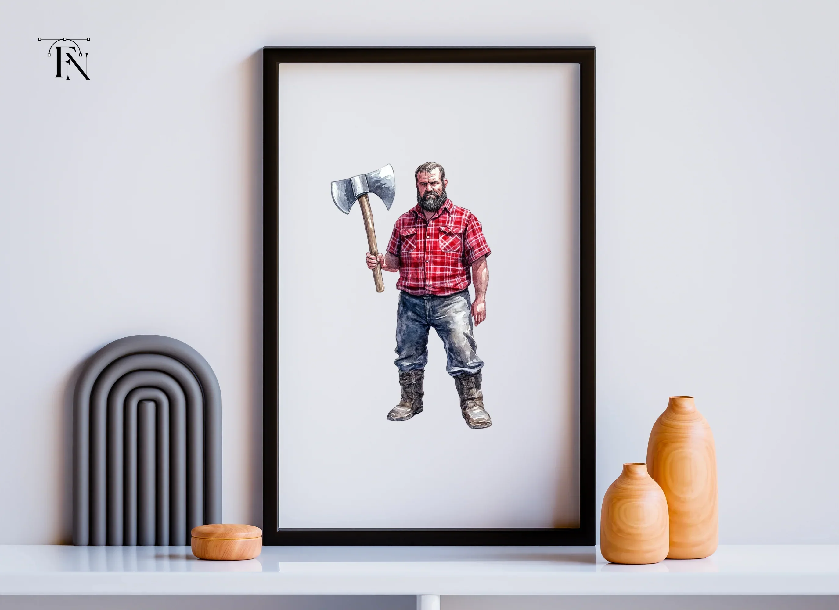 Lumberjack With Axe Clipart Bundle - Image 6