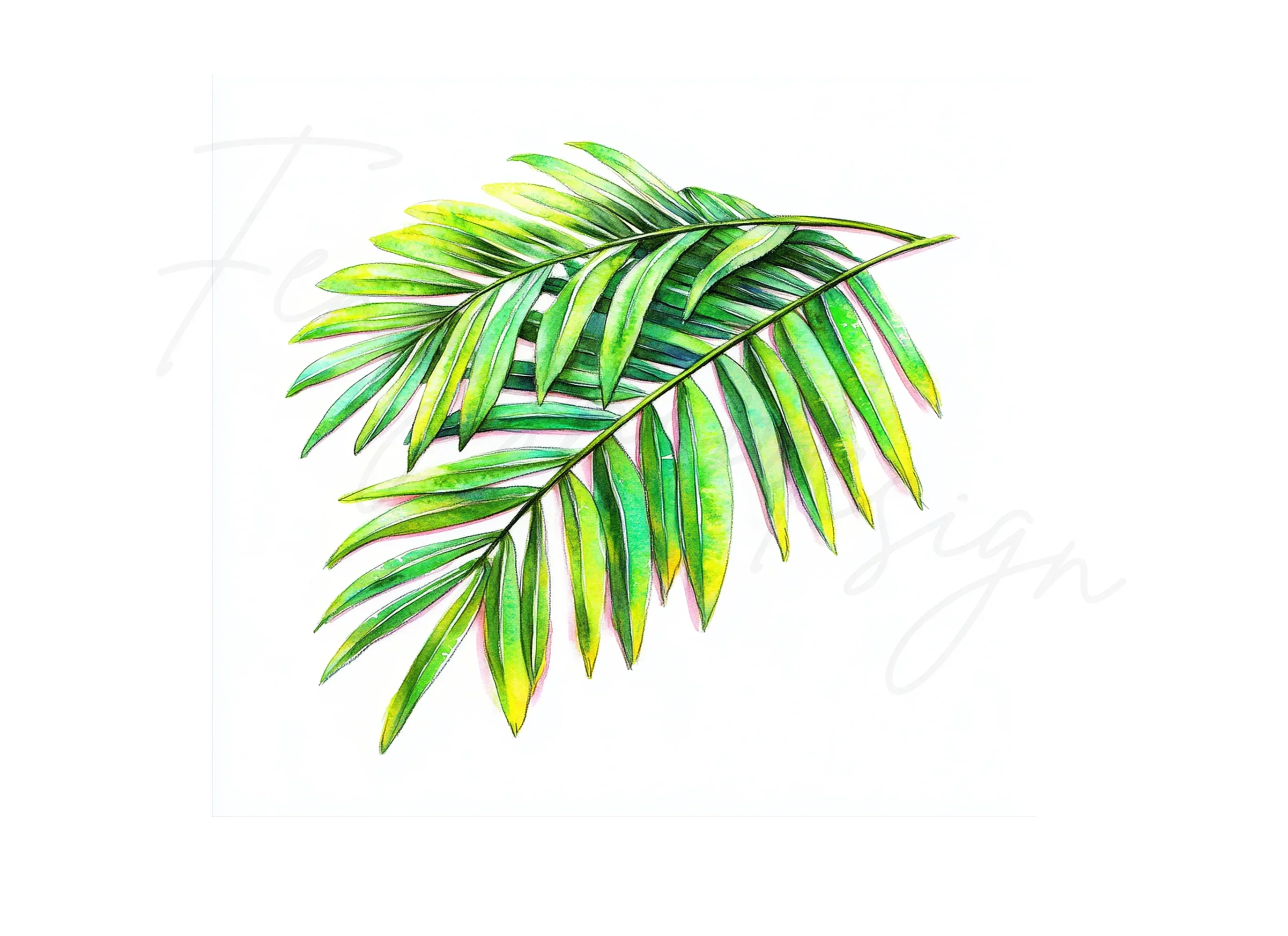 Lush Green Palm Leaves Clipart Bundle - Image 2