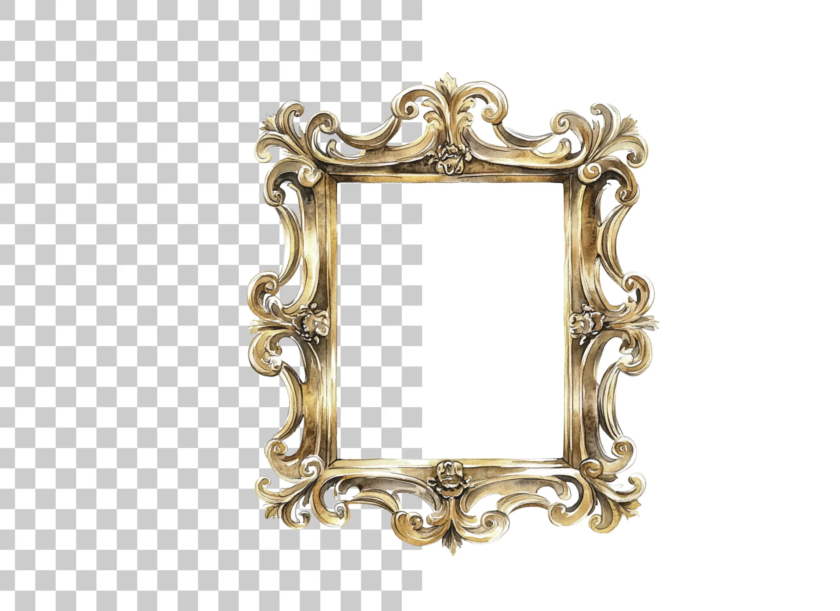 Luxurious Golden Ornate Frame Clipart Bundle - Image 2