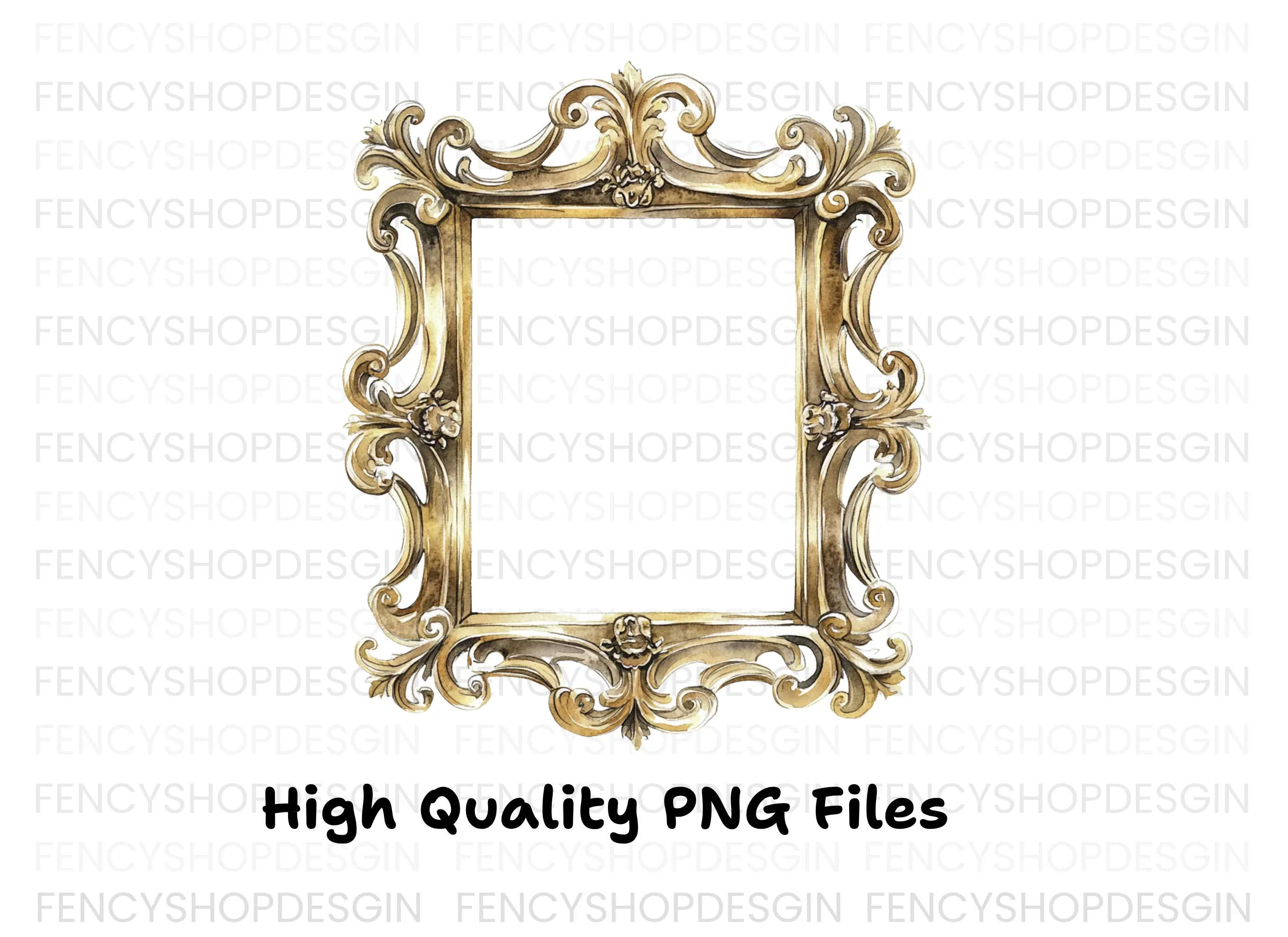 Luxurious Golden Ornate Frame Clipart Bundle - Image 3