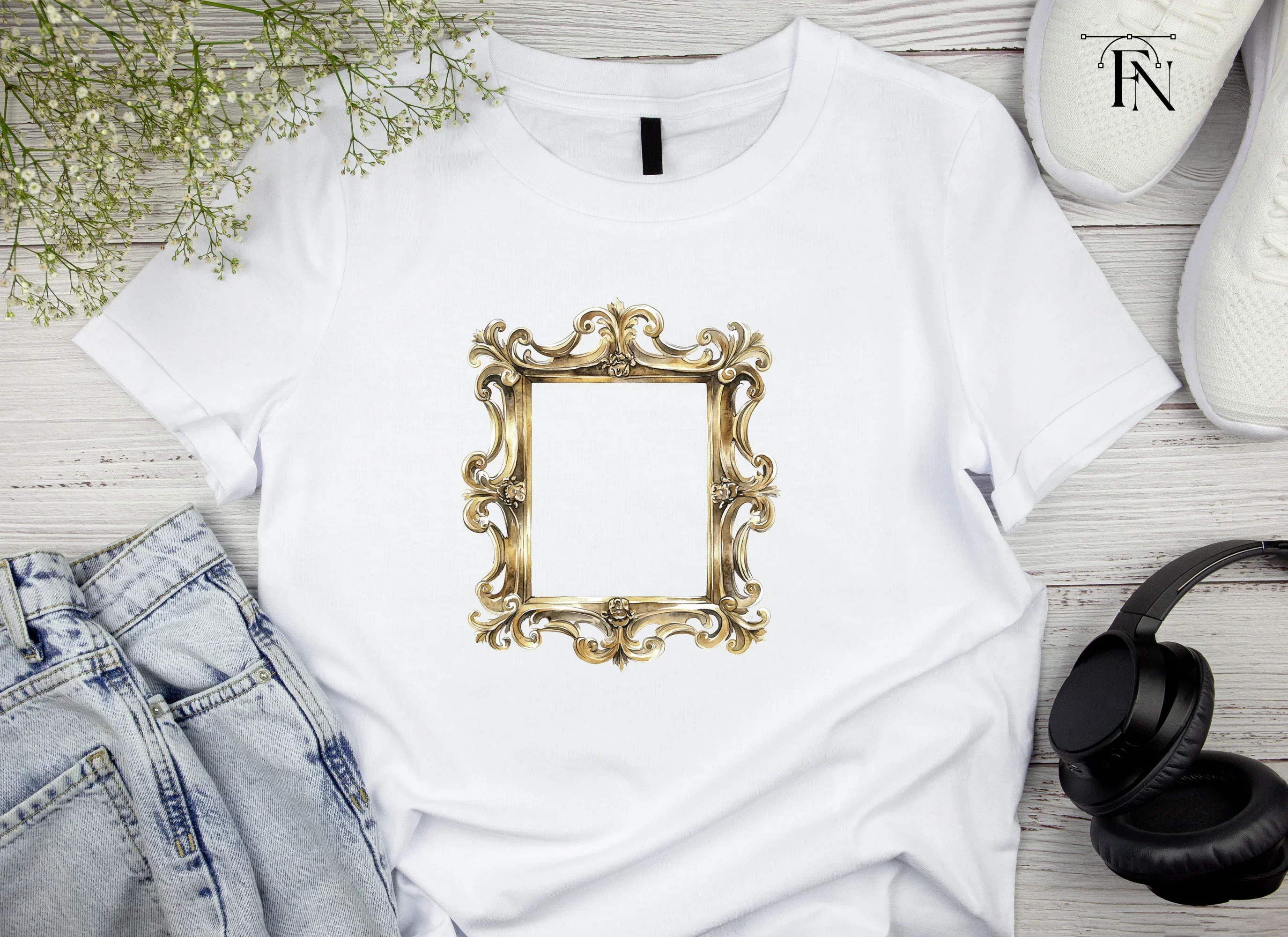 Luxurious Golden Ornate Frame Clipart Bundle - Image 4