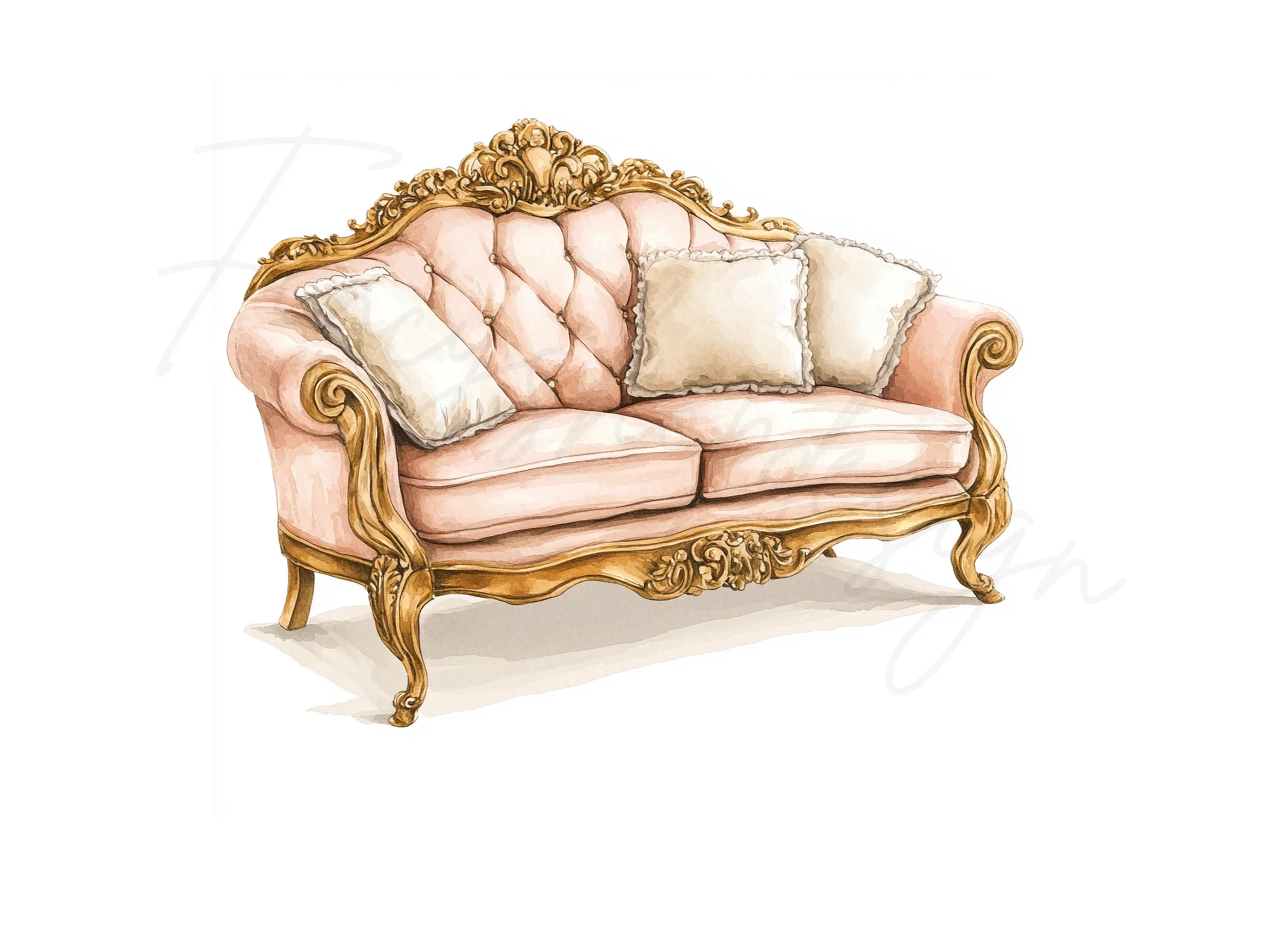 Luxury Vintage Sofas Clipart Bundle - Image 3