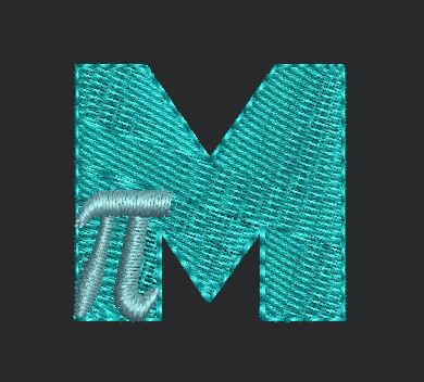 M with Pi Symbol Embroidery Design