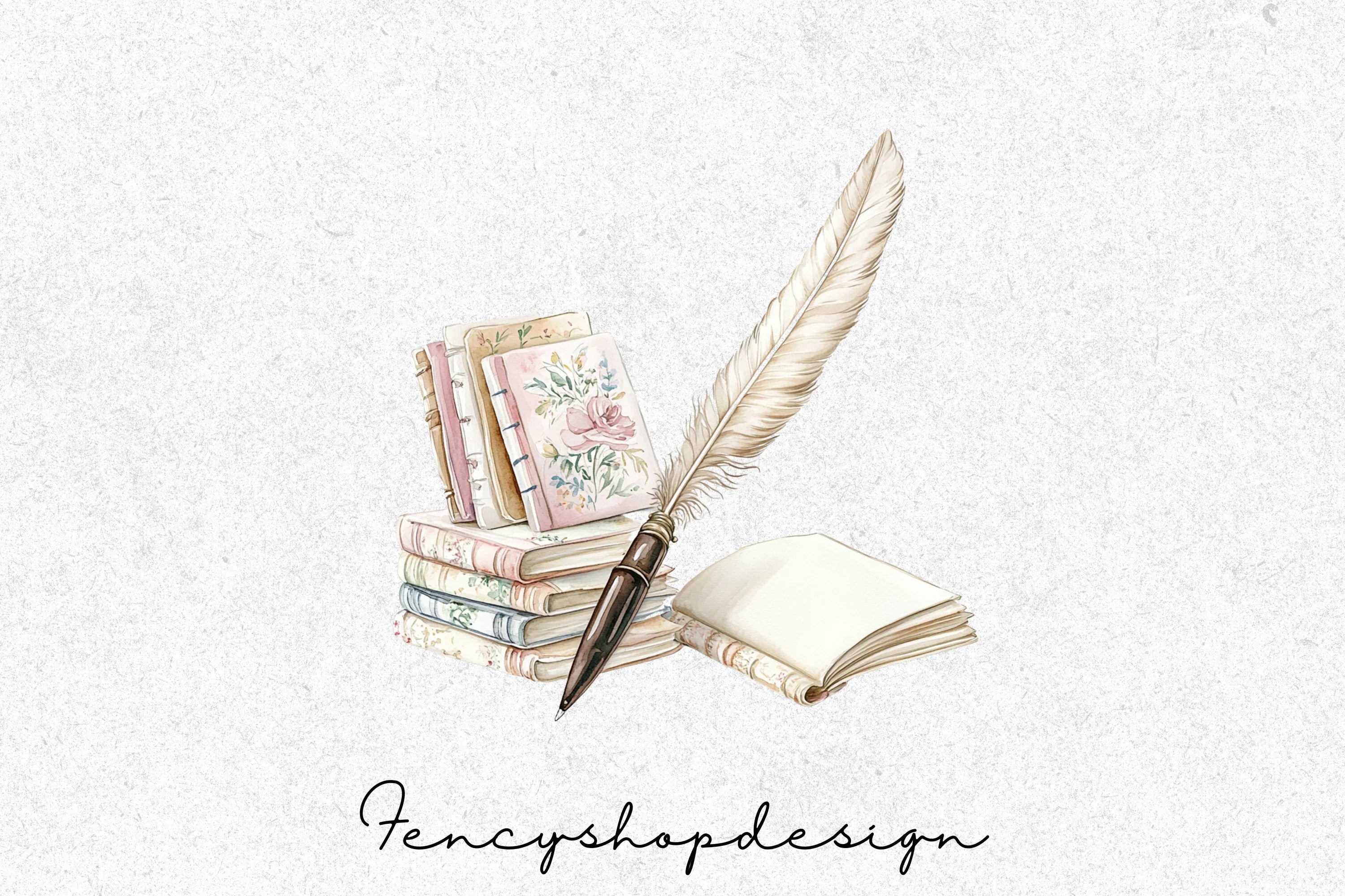 Magical Books Quill Autumn Leaves Clipart Bundle - Image 3