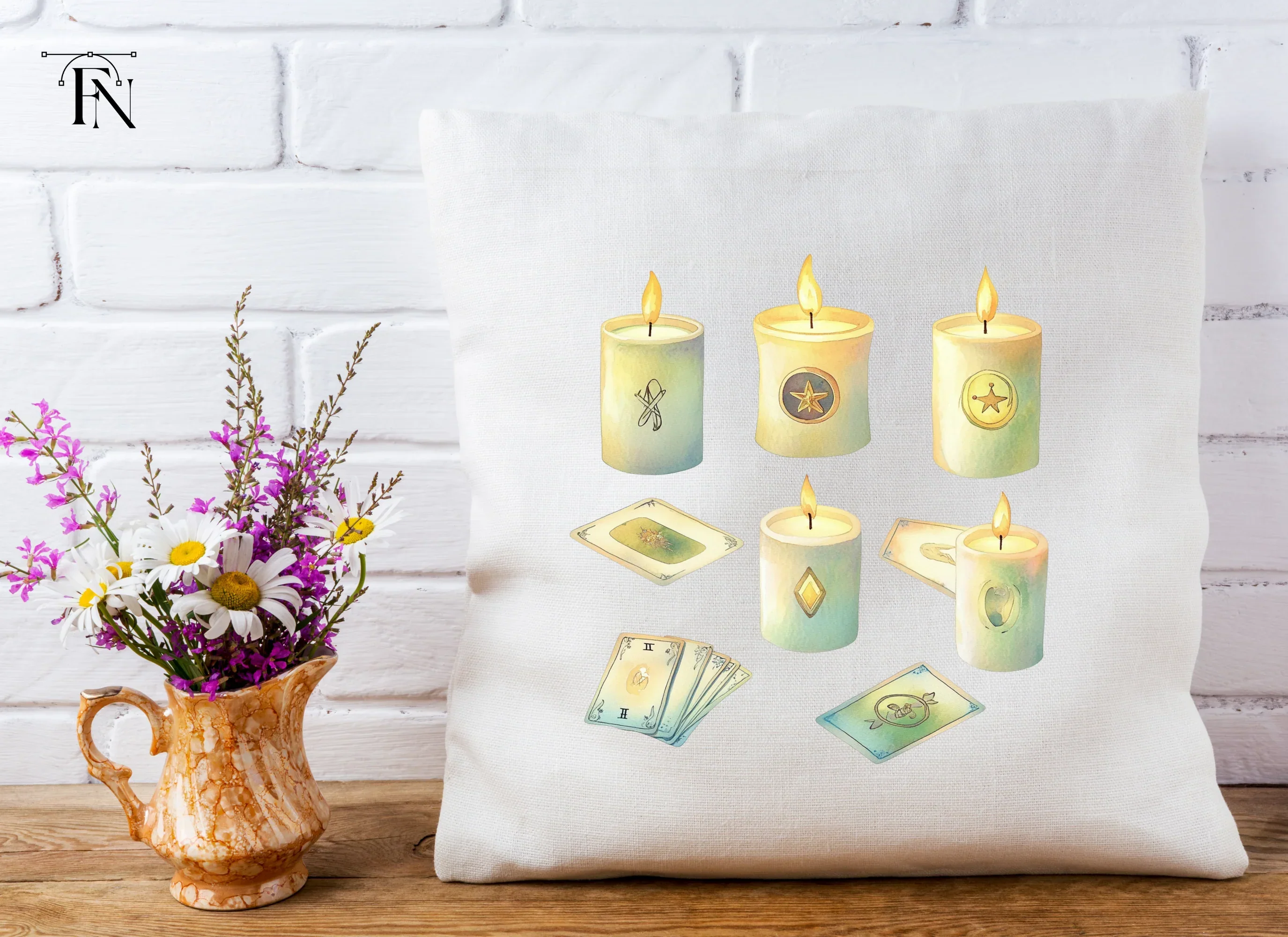 Magical Candles and Tarot Cards Clipart Bundle - Image 4