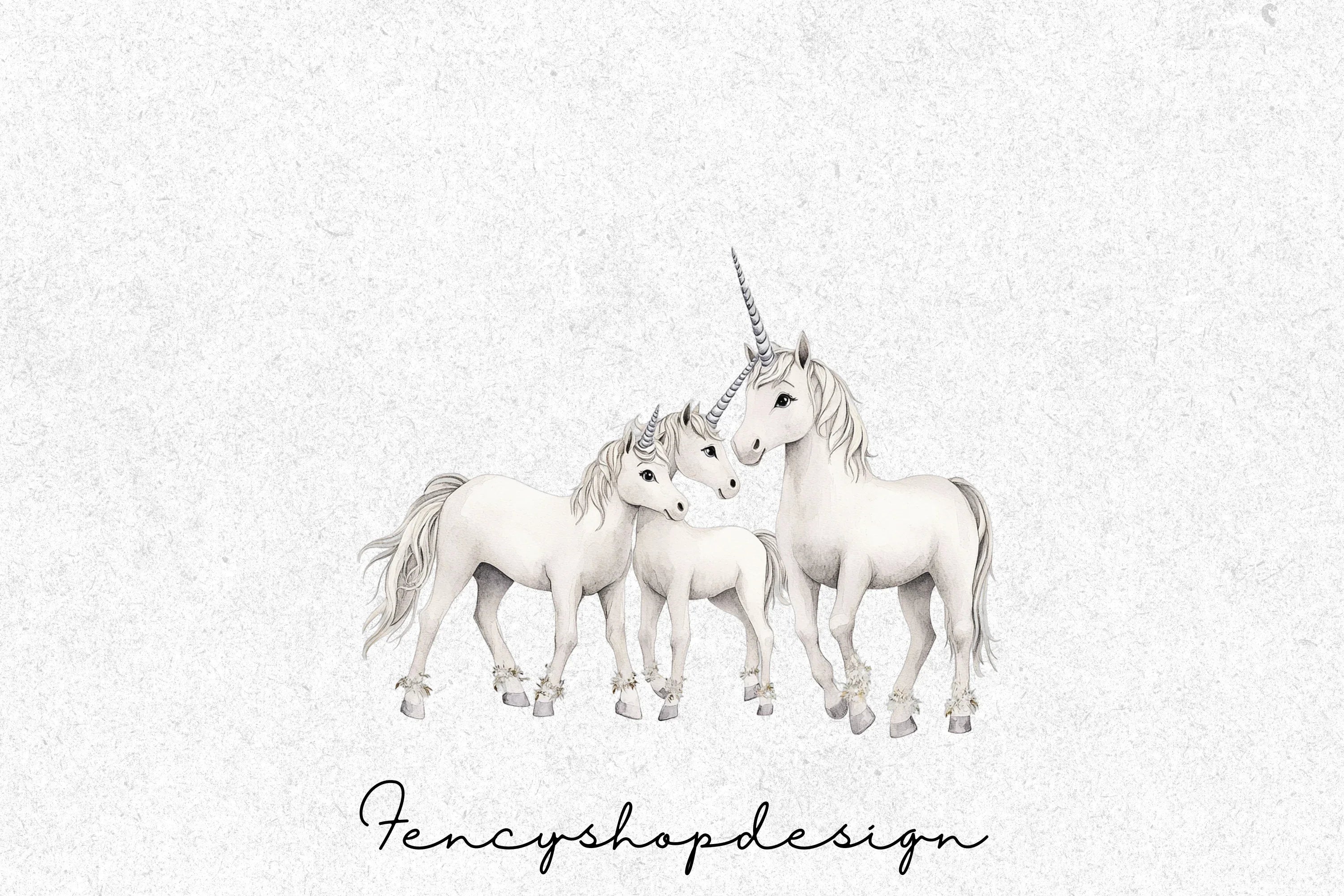Magical Christmas Unicorns Clipart Bundle - Image 8